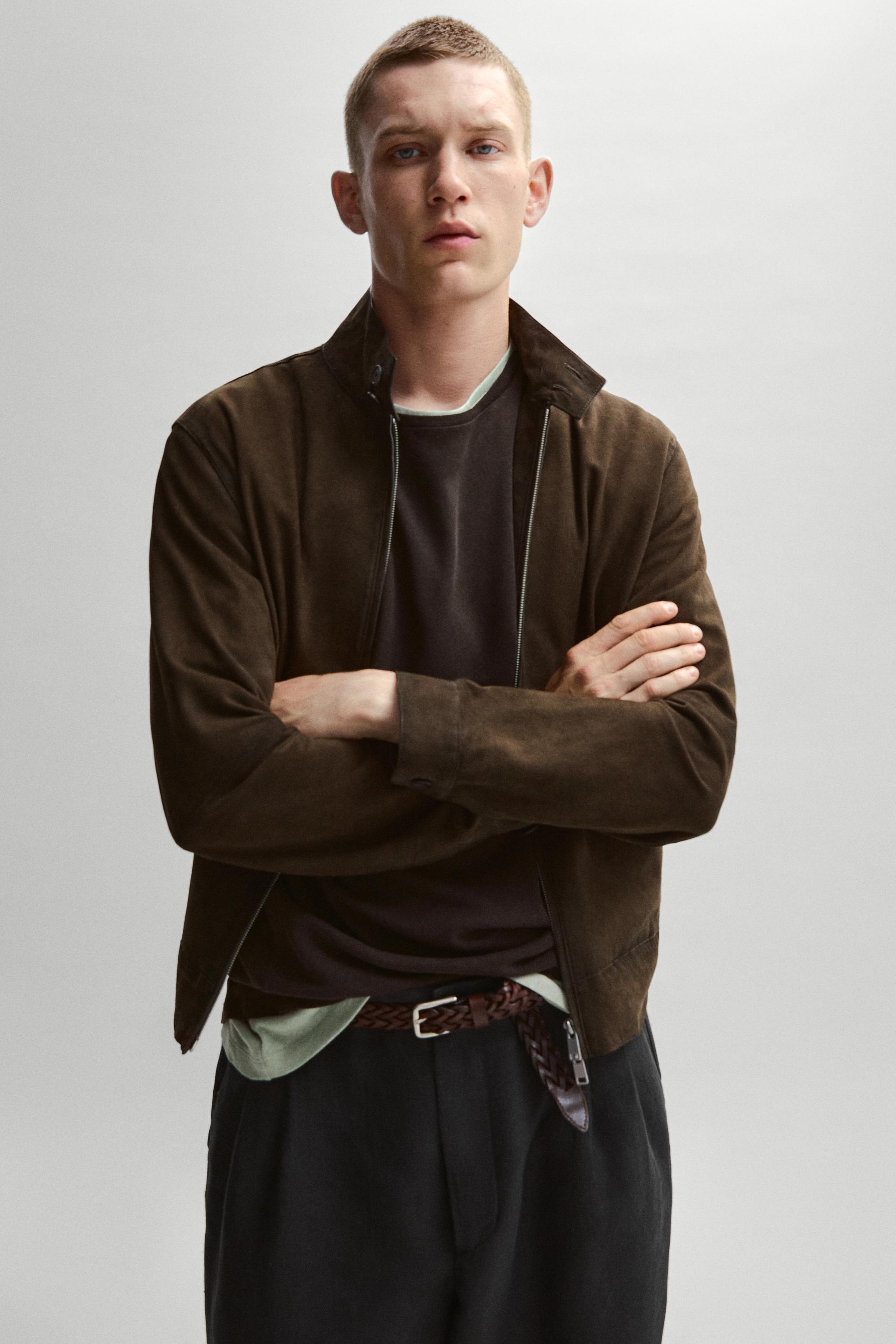 100% linen trousers with double darts — BLACK