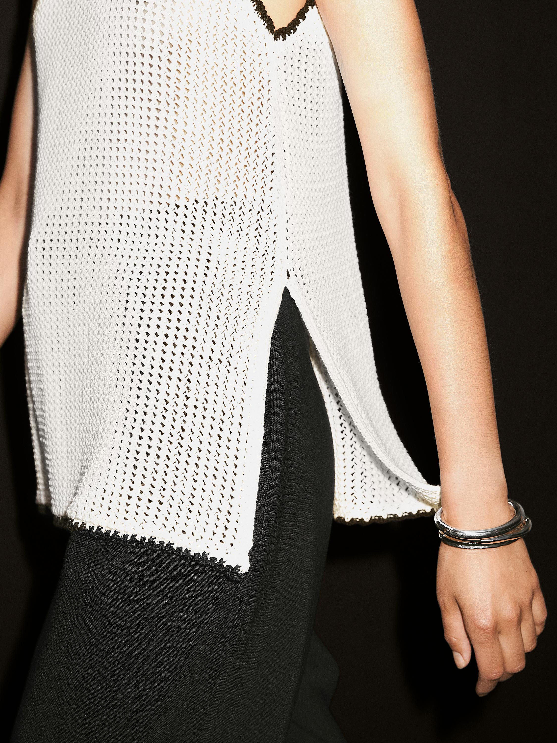 100% cotton strappy crochet top