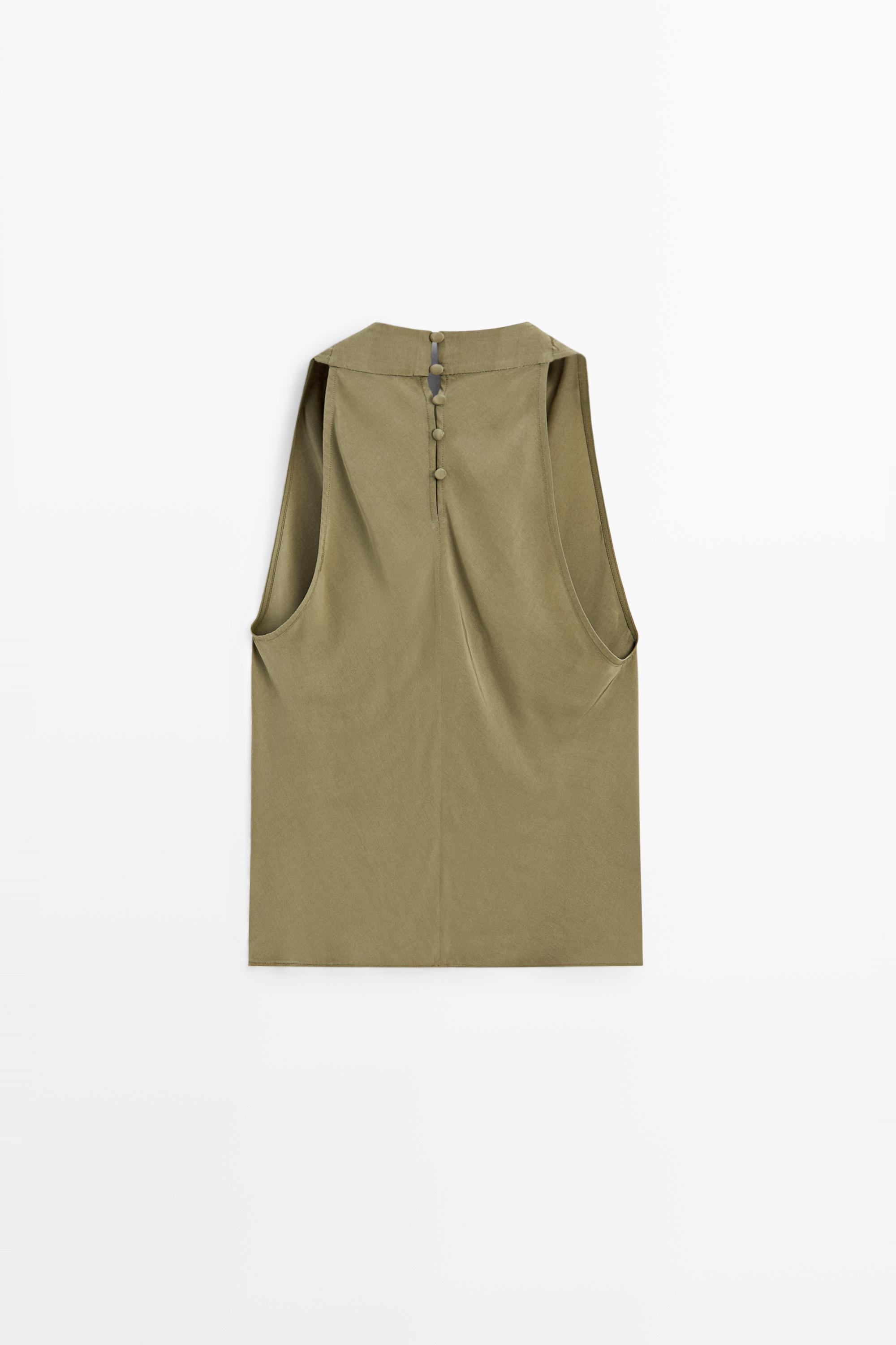Draped halter top — GREEN