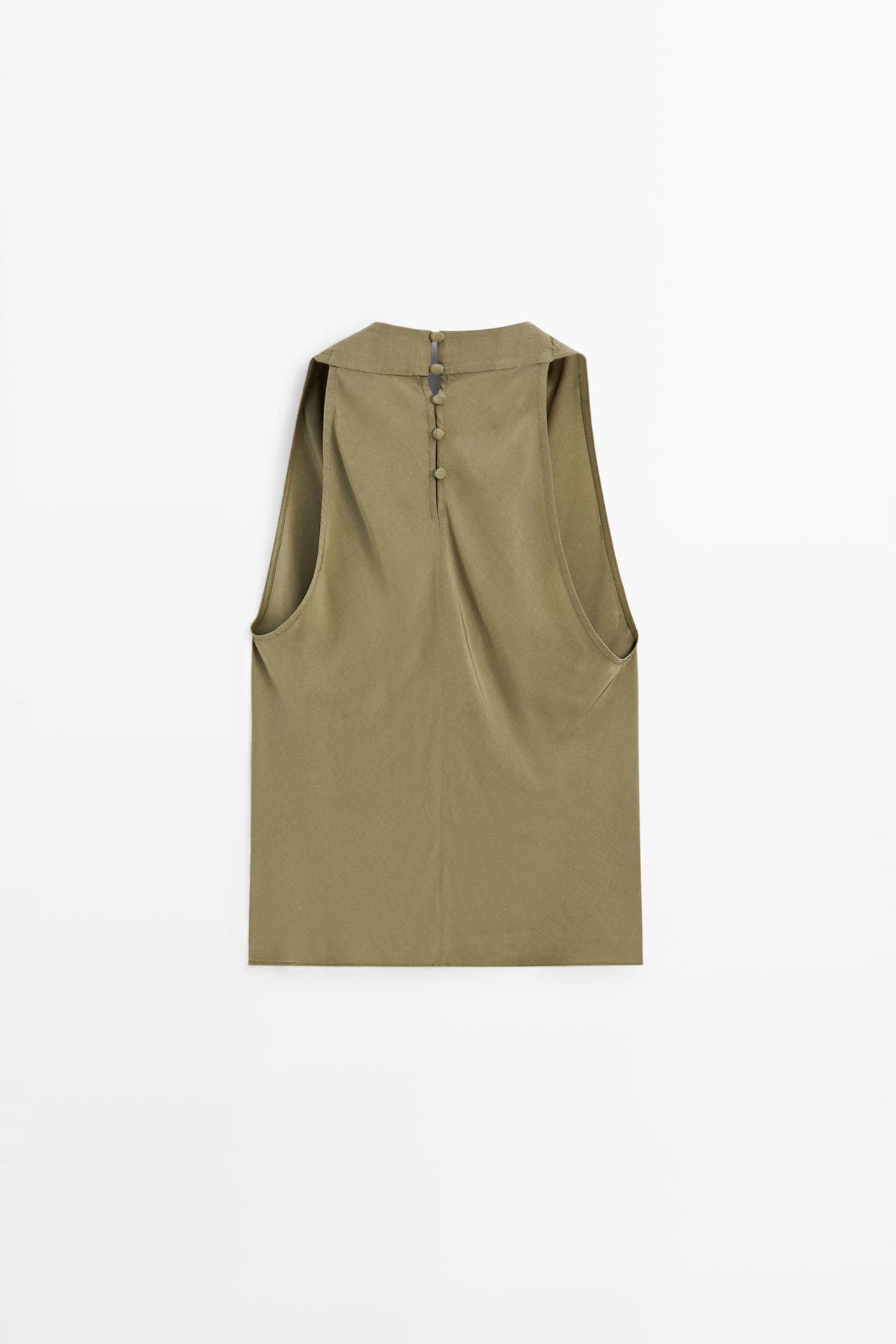 Draped halter top — GREEN