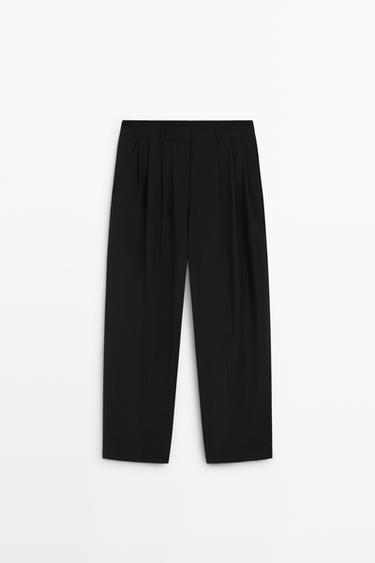 Carrot fit pants with dart detail — BLACK 2