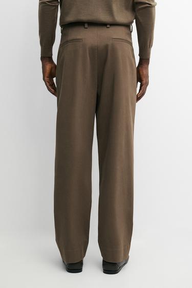 Cotton blend darted pants — MEDIUM CAMEL 5