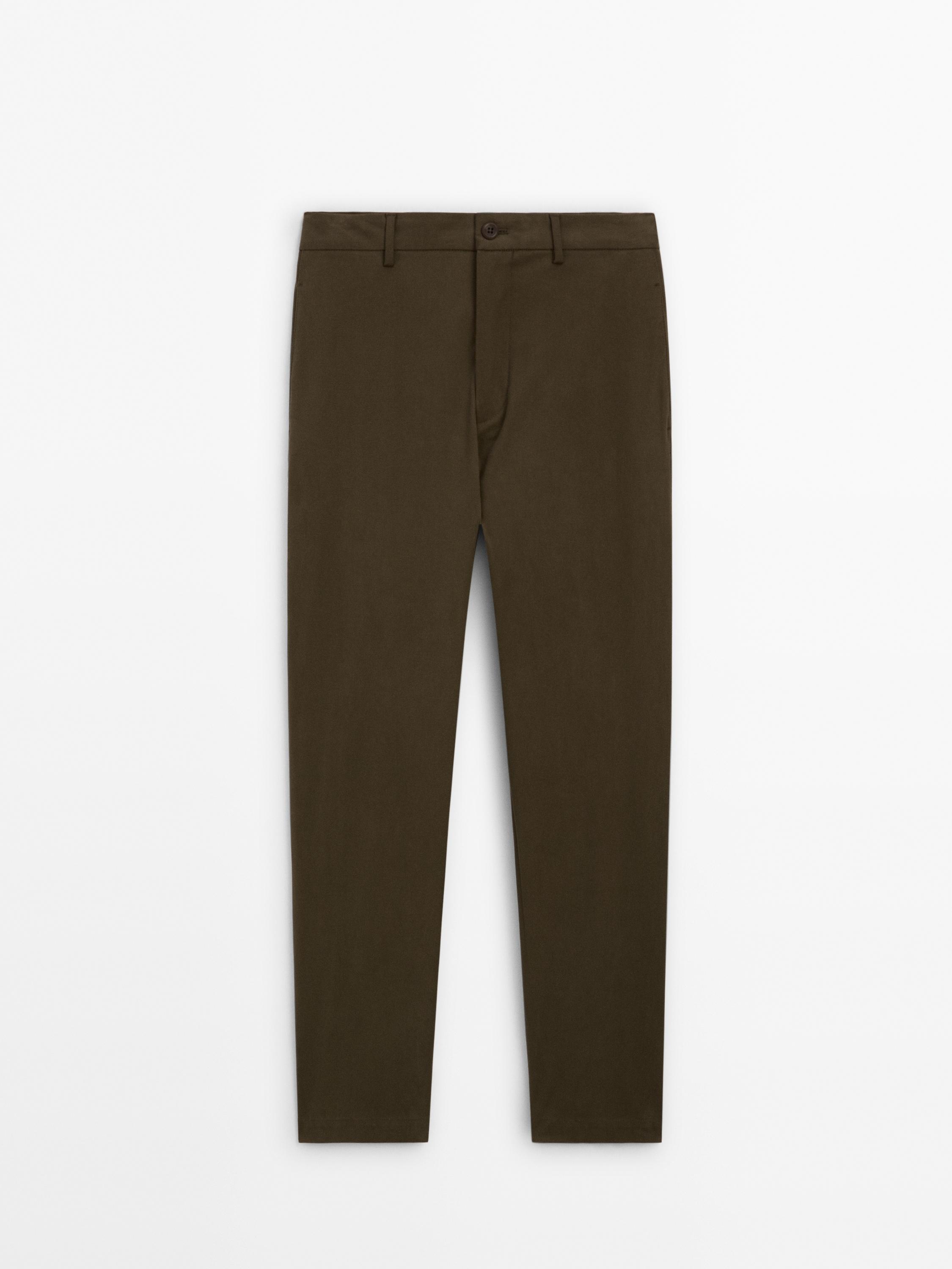 Pantaloni relaxed fit din amestec de bumbac