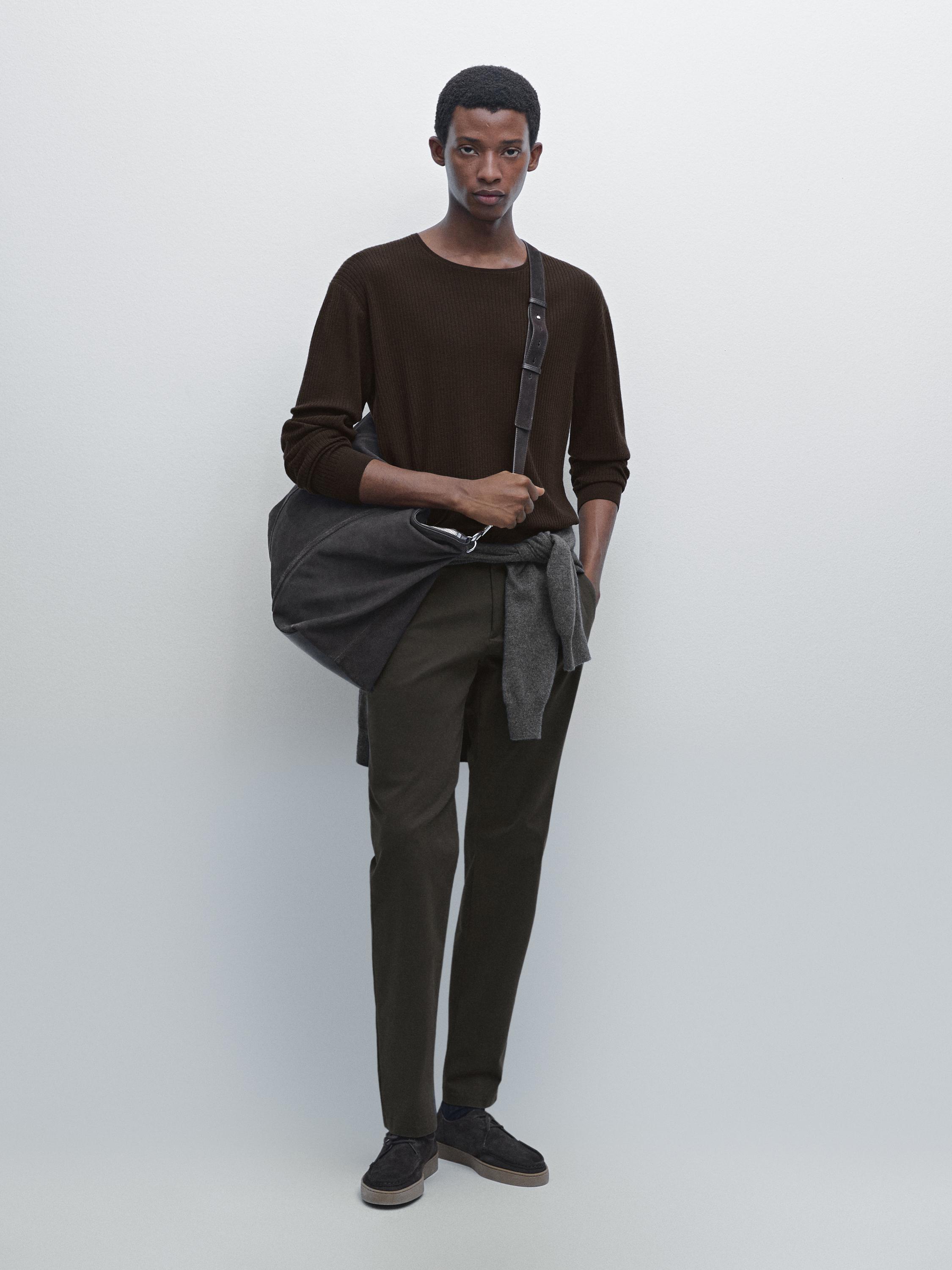 Slim fit broek van katoenmix