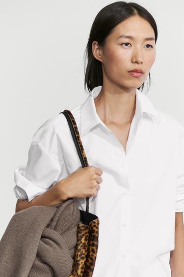 100% cotton poplin shirt — WHITE 8