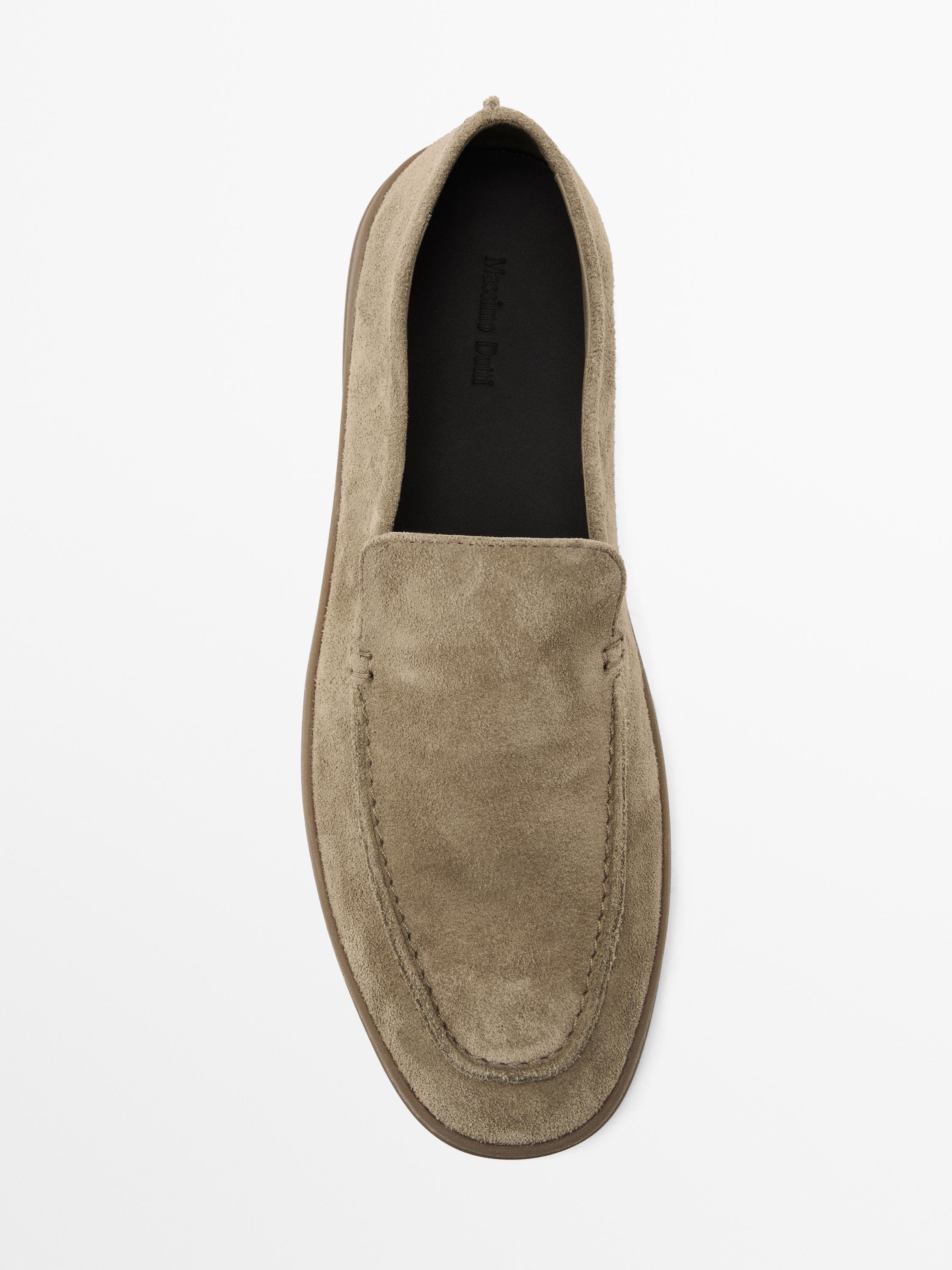Soft split suede loafers