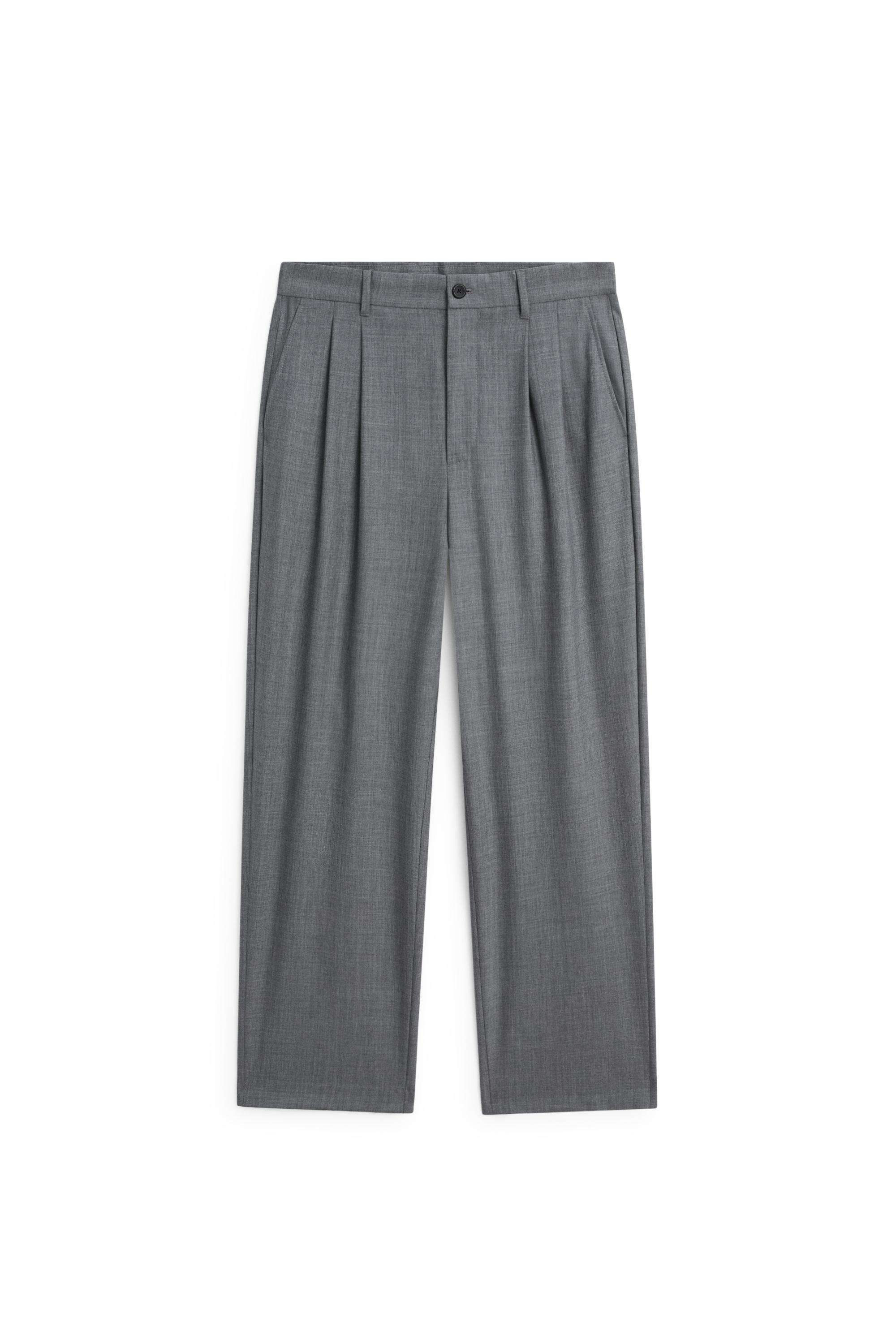 Relaxed fit cool wool darted pants — GREY