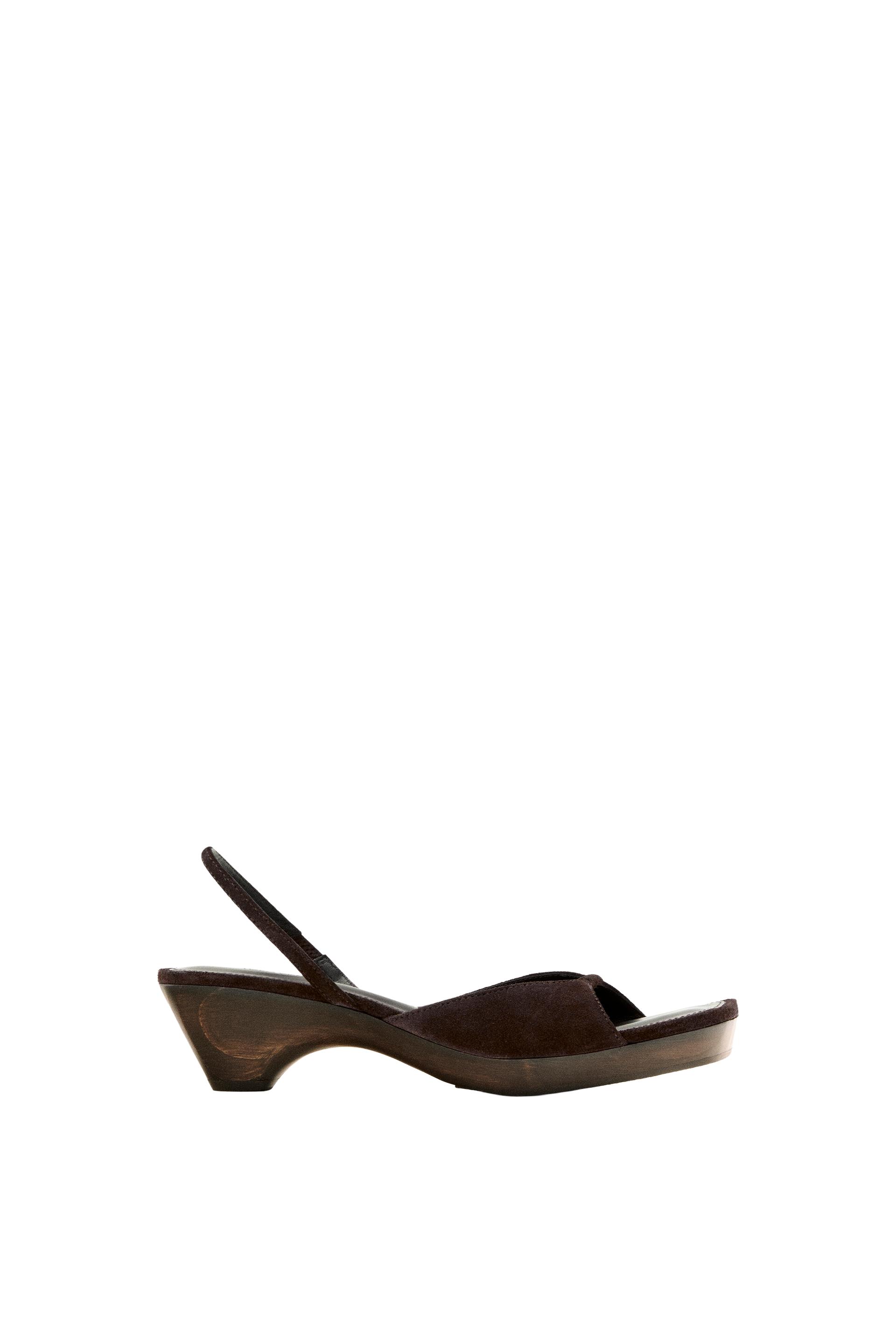 Sandália De Salto Em Madeira - Edição Limitada - Castanho - 42 - Massimo Dutti - Mulher