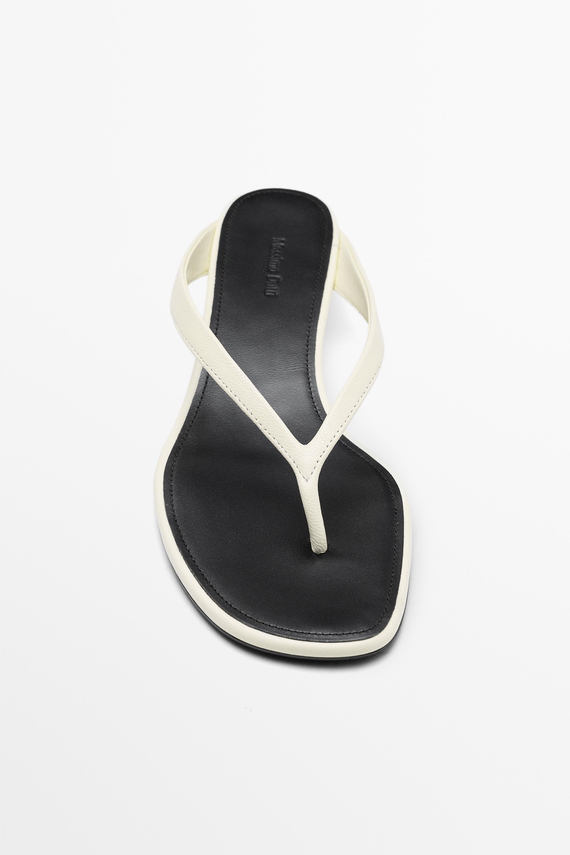 Mid-heel sandals with toe divider — WHITE