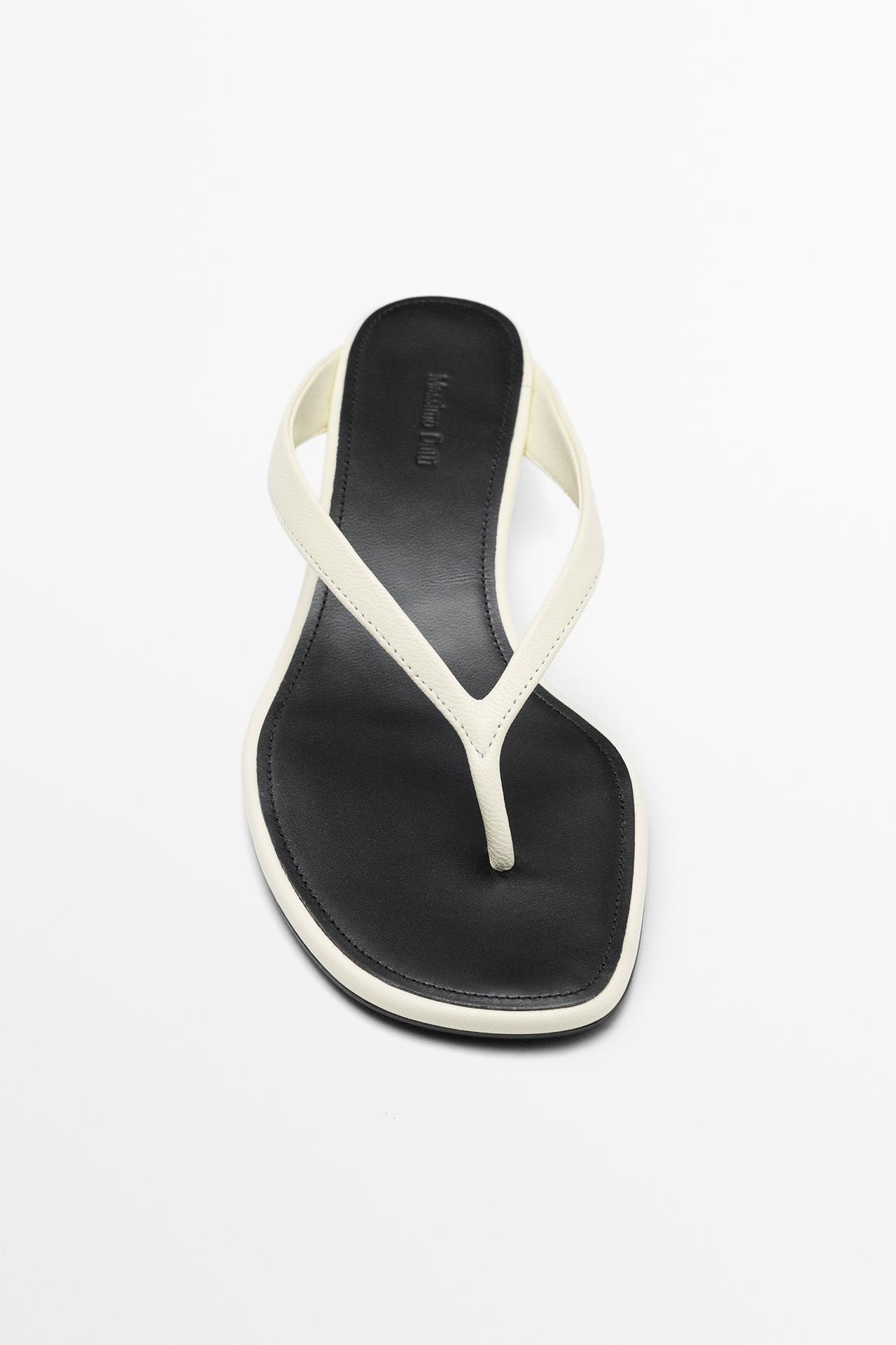 Mid-heel sandals with toe divider — WHITE