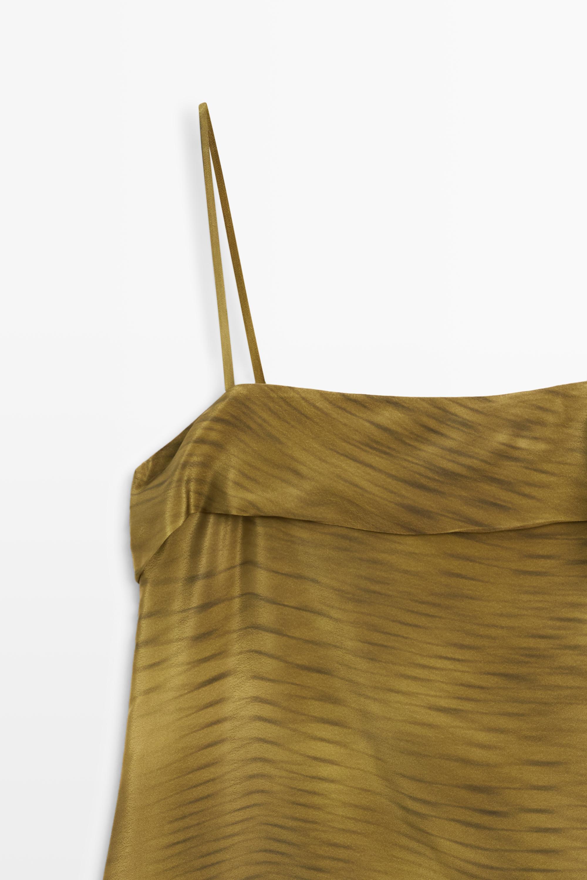 Asymmetric strappy top with draped detail — KHAKI GREEN