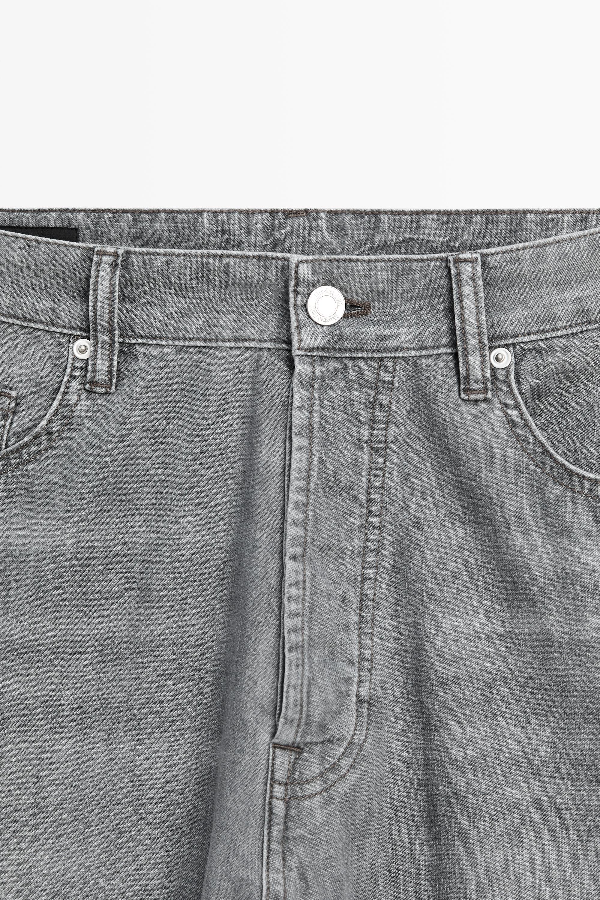 Lightweight straight-leg jeans — GREY MARL
