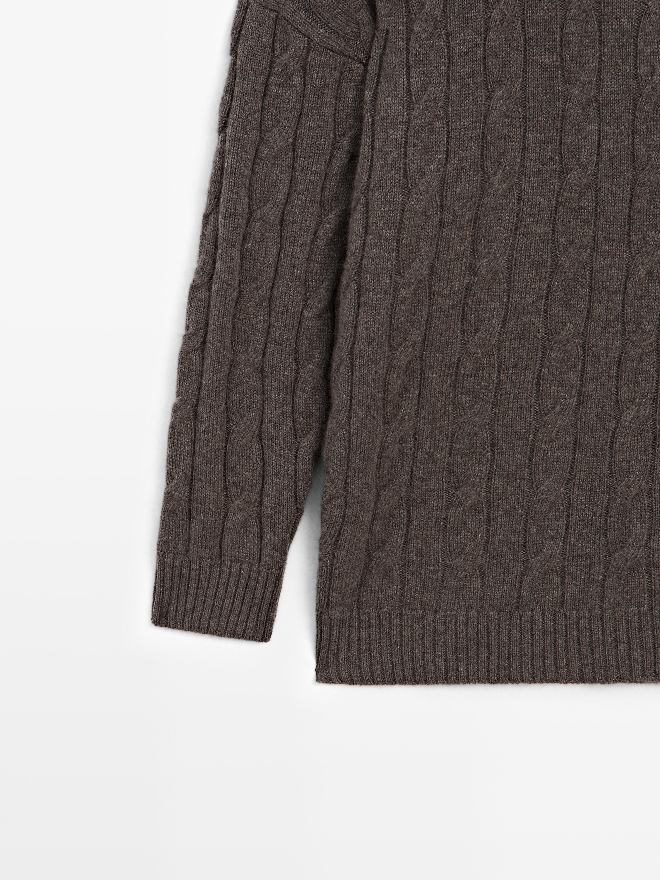 100% cashmere cable-knit sweater — ANTHRACITE GREY