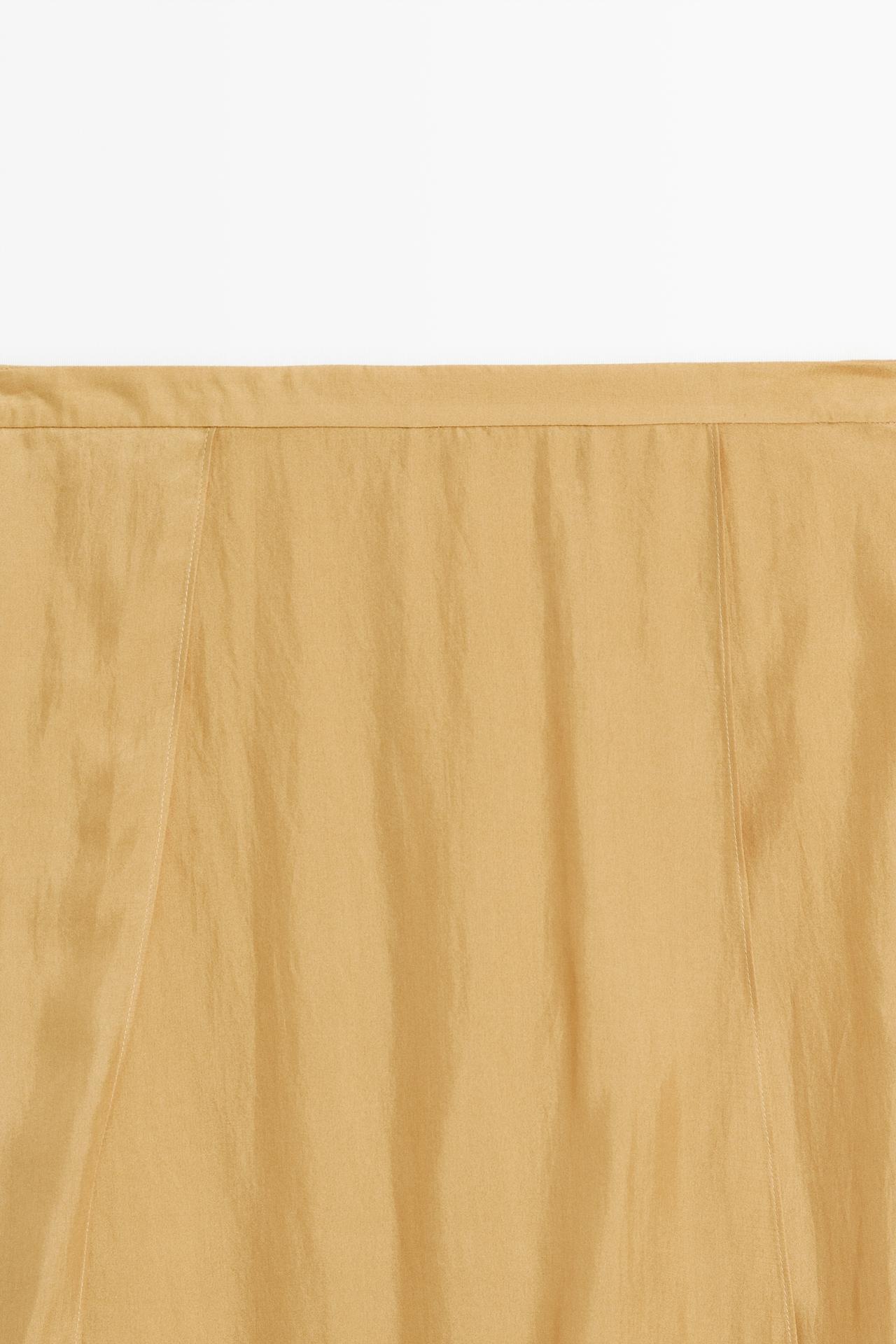 Flowing 100% silk total-look midi skirt — YELLOW