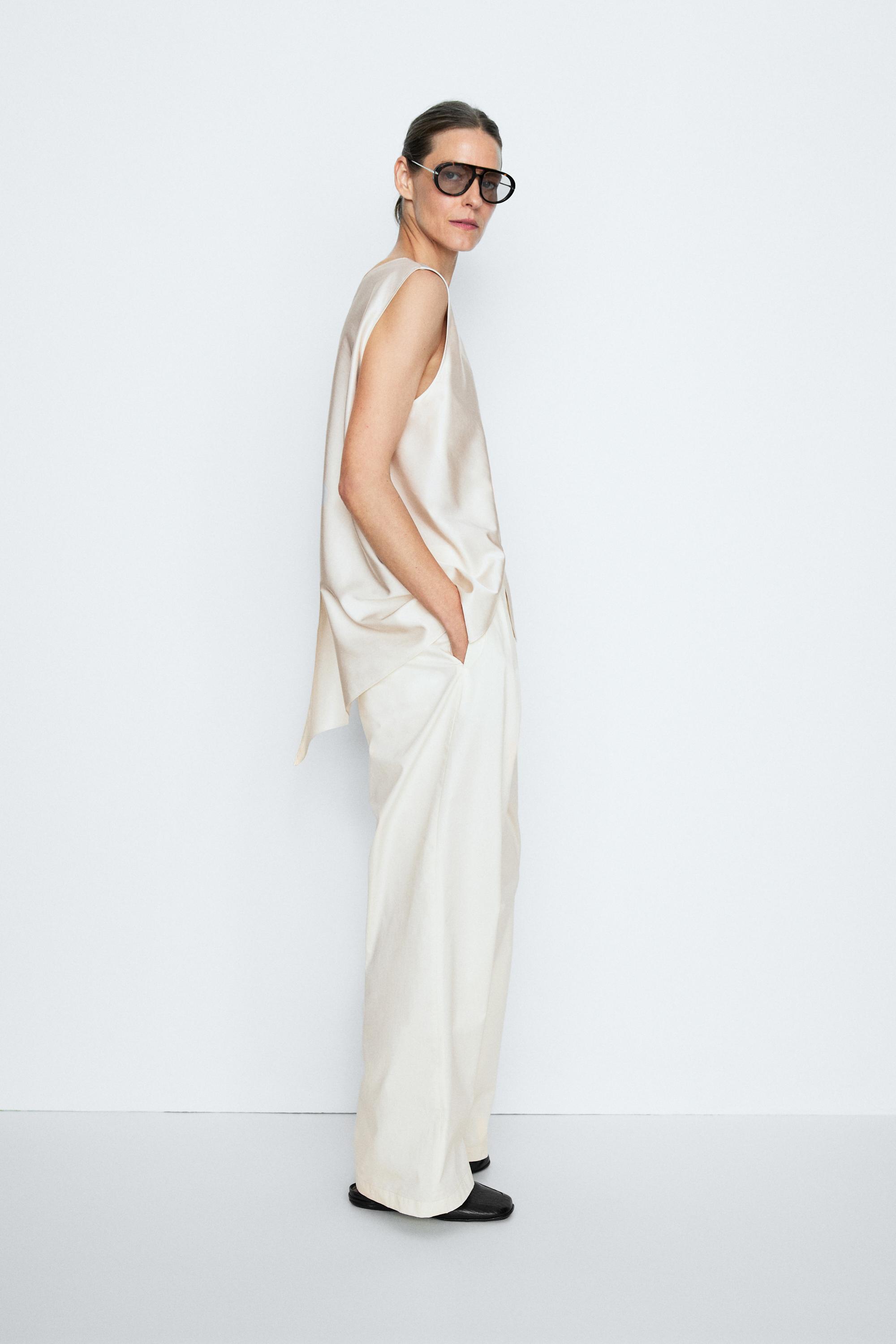 Asymmetric wrap top - STUDIO — CREAM