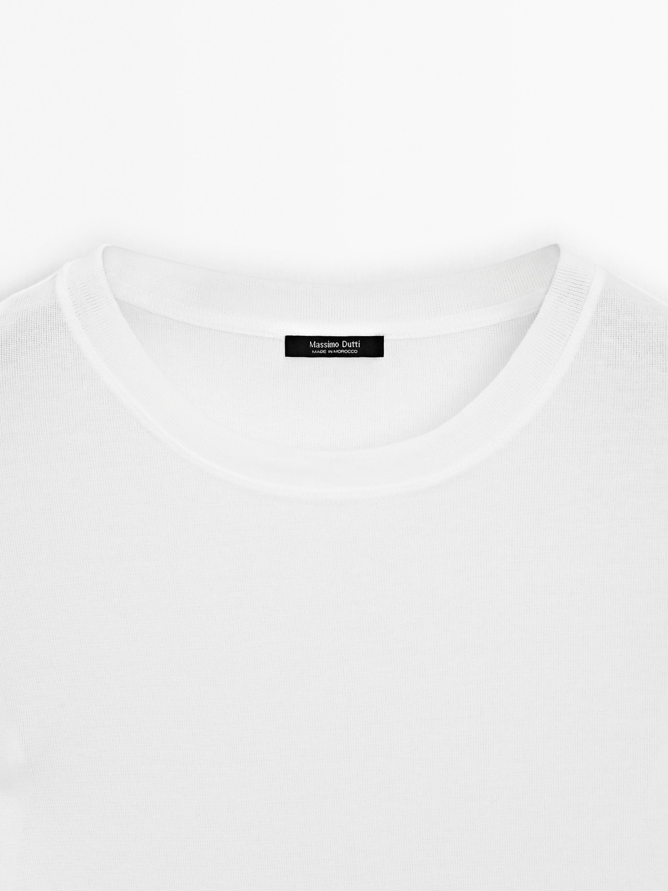Textured crepe-effect cotton T-shirt