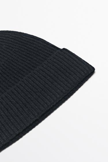 100% cashmere knit beanie — NAVY BLUE 3