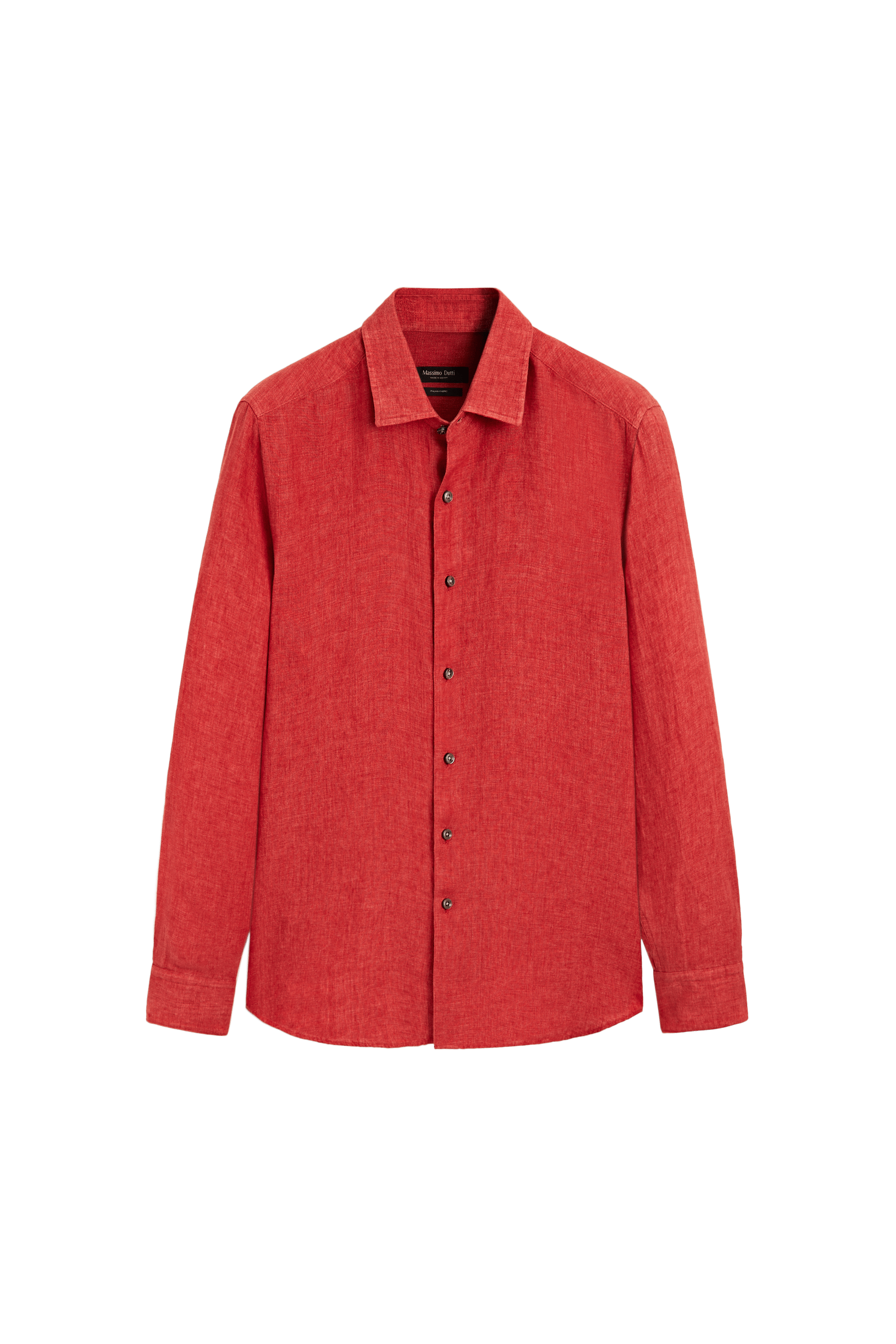 Massimo Dutti Soluk efektli %100 keten regular fit gömlek görsel 4