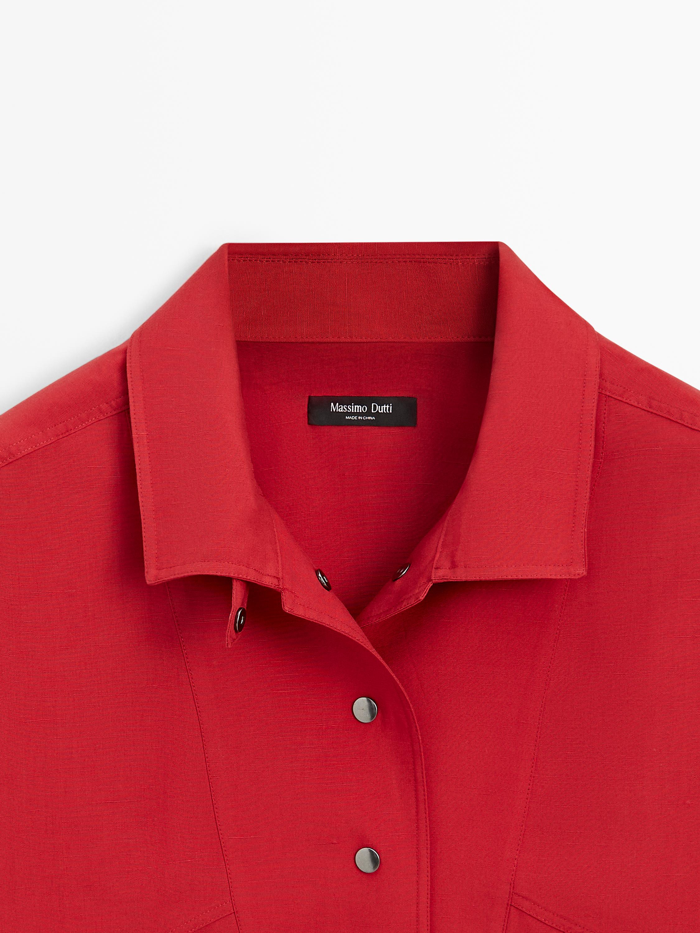 Flowing shirt with snap buttons Red Shirts | Massimo Dutti Flowing shirt with snap buttons Red Shirts | Massimo Dutti