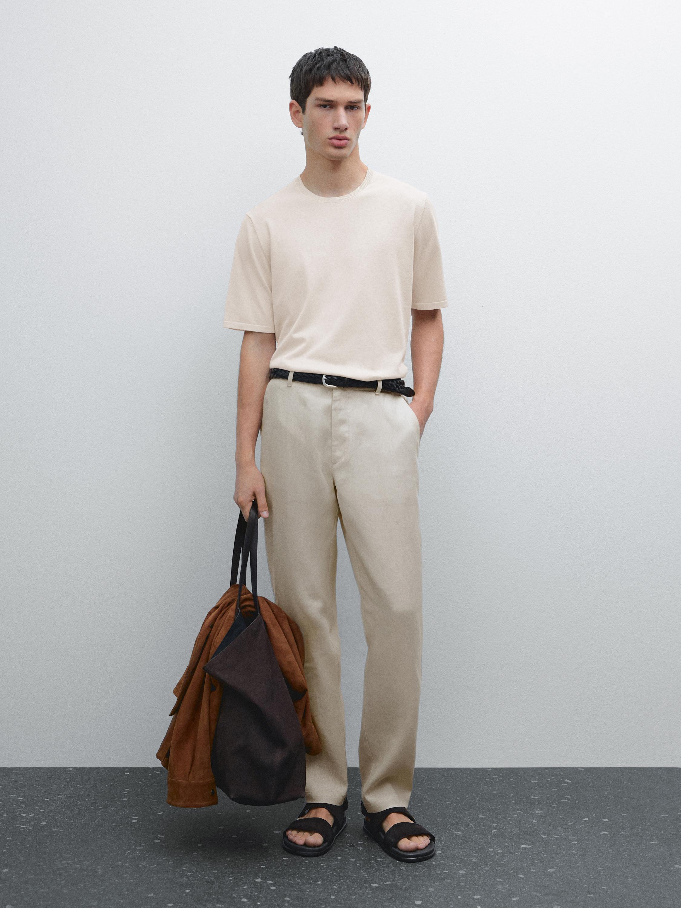 T-shirt en maille de coton mélangé