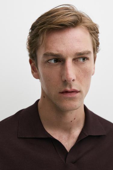 100% merino wool knit polo sweater — MAROON 8