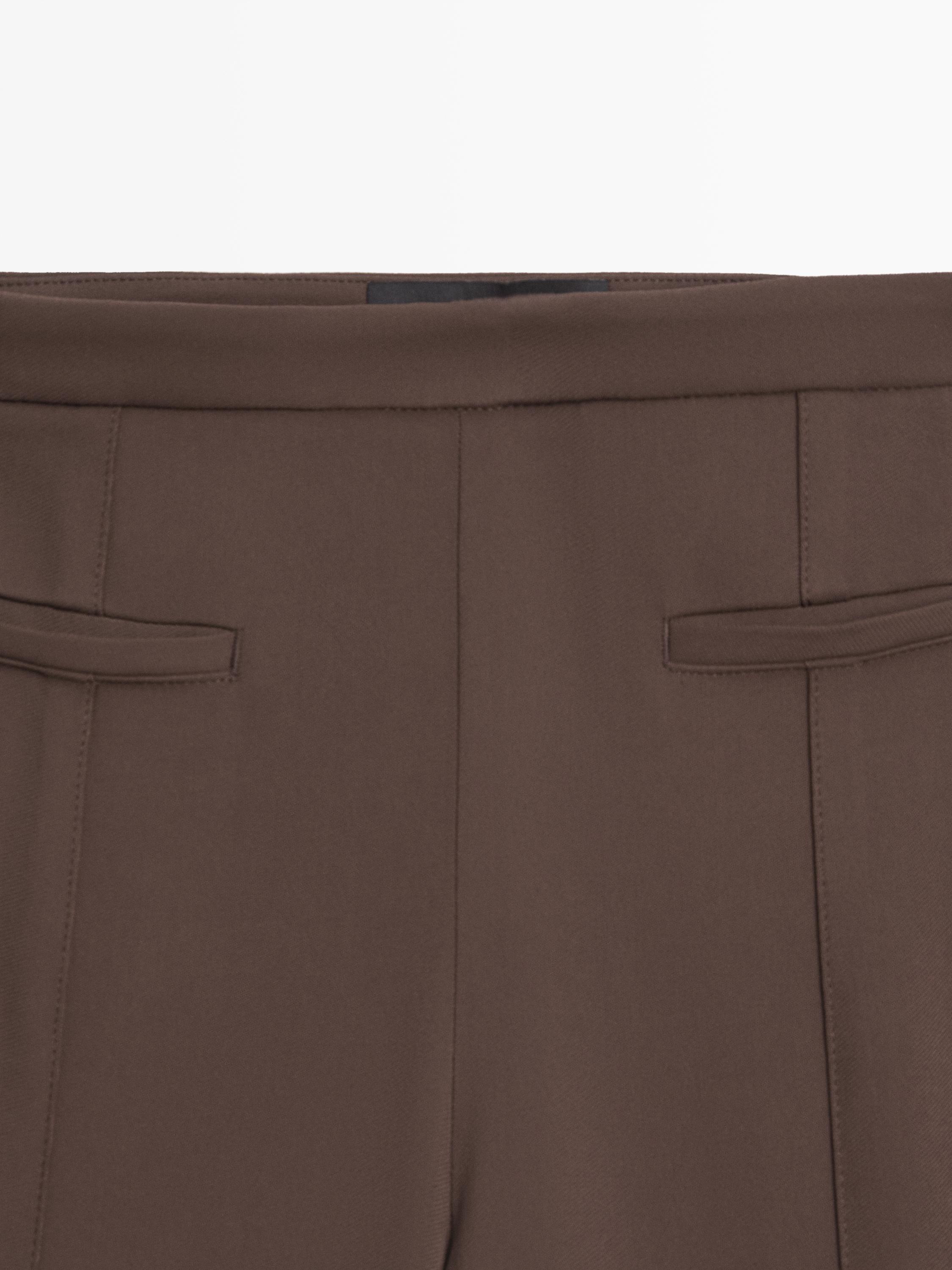 Flared trousers with pocket — BROWN