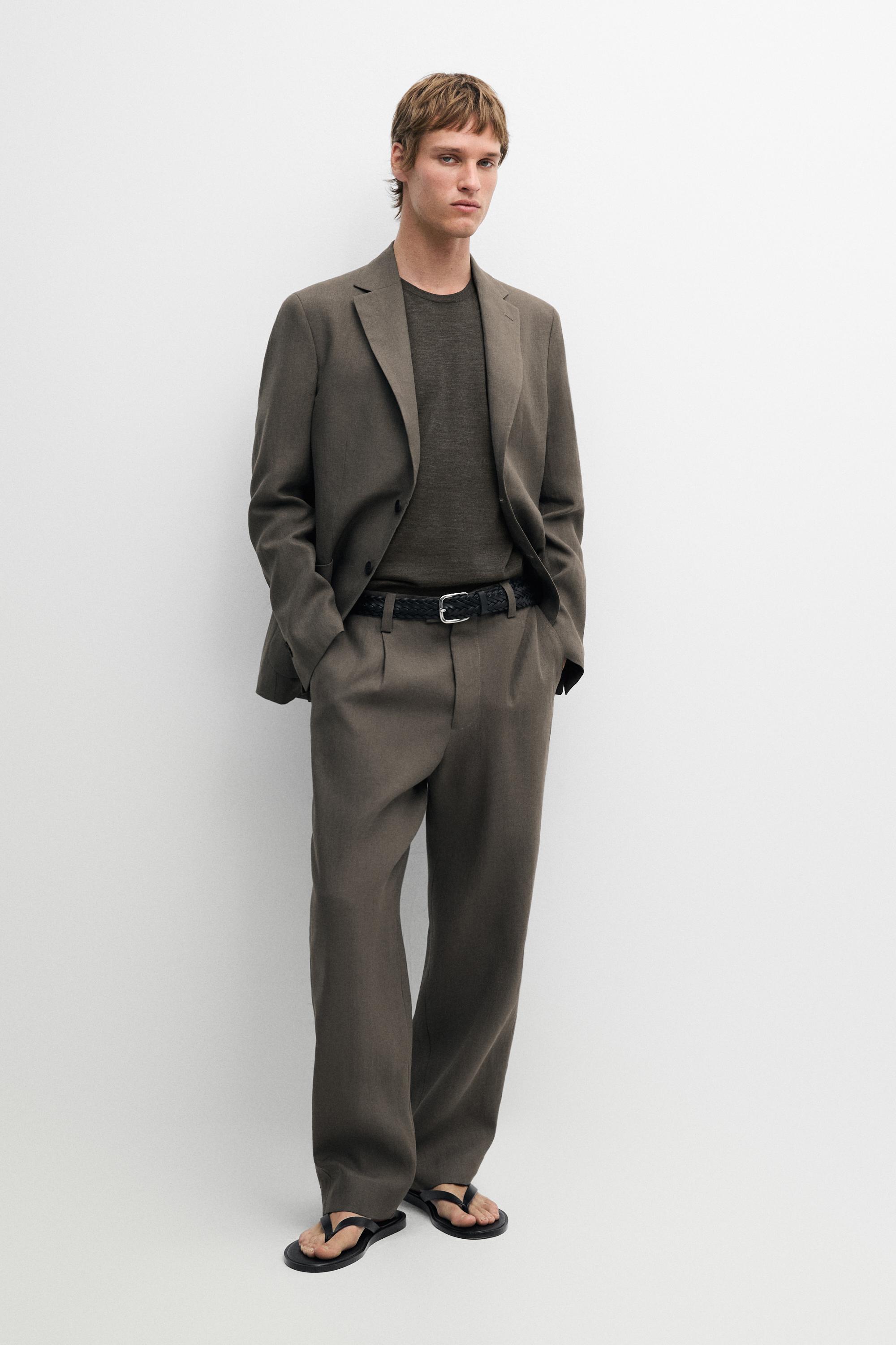 100% linen suit blazer Dark Green Suit | Massimo Dutti 100% linen suit blazer Dark Green Suit | Massimo Dutti