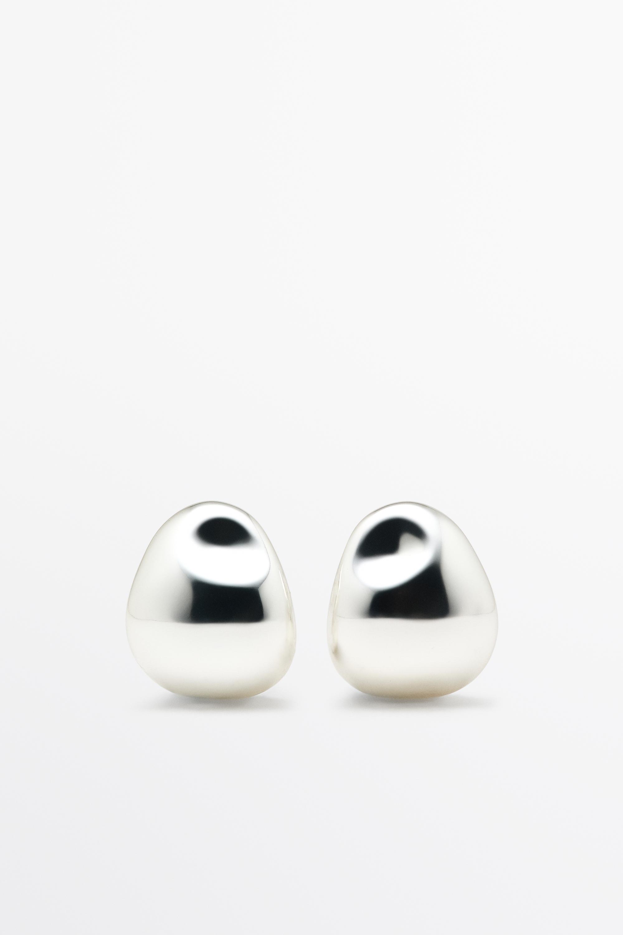 Boucles d’oreilles galet courbé
