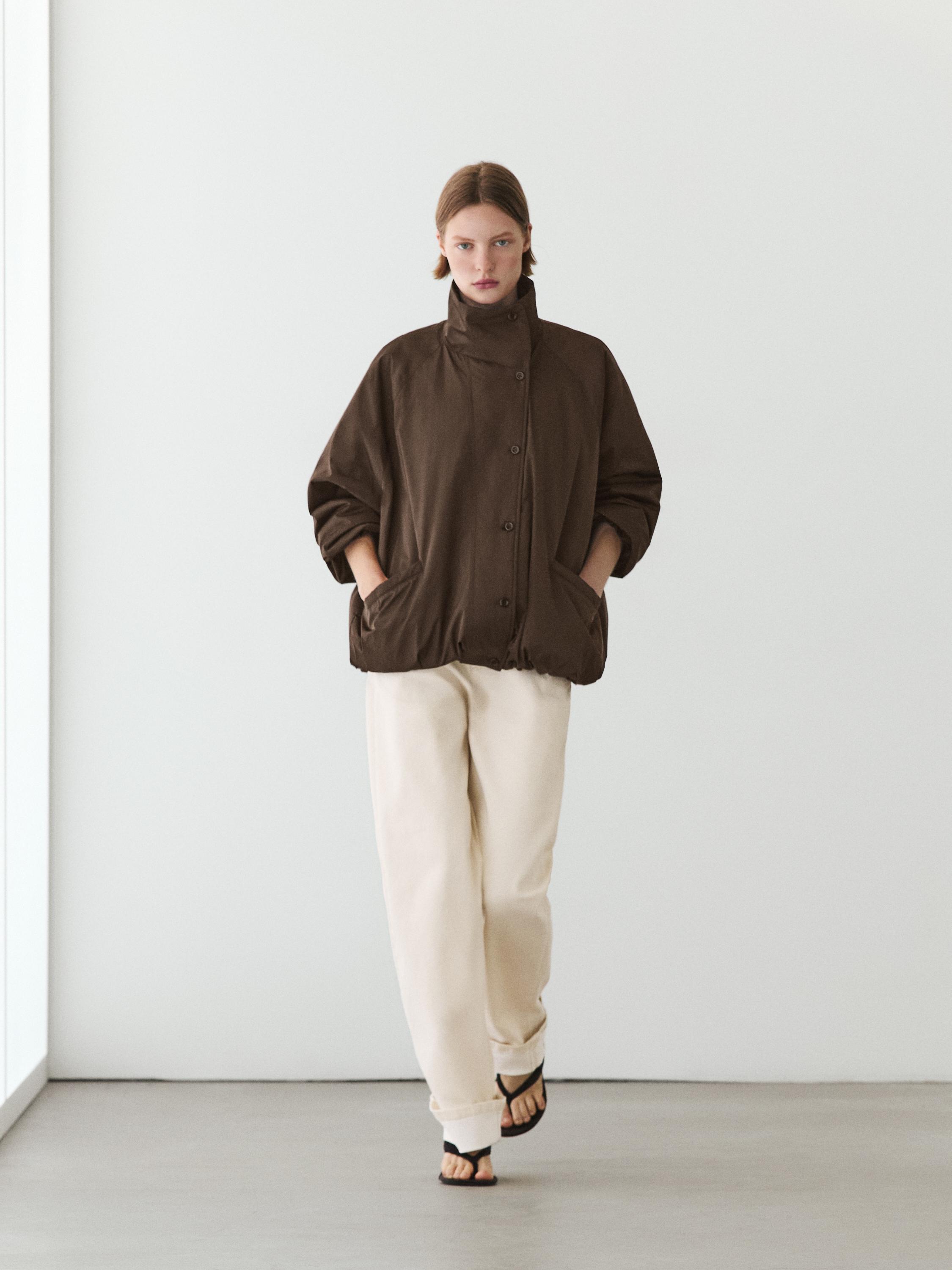 Voluminous puffer jacket — MOLE BROWN
