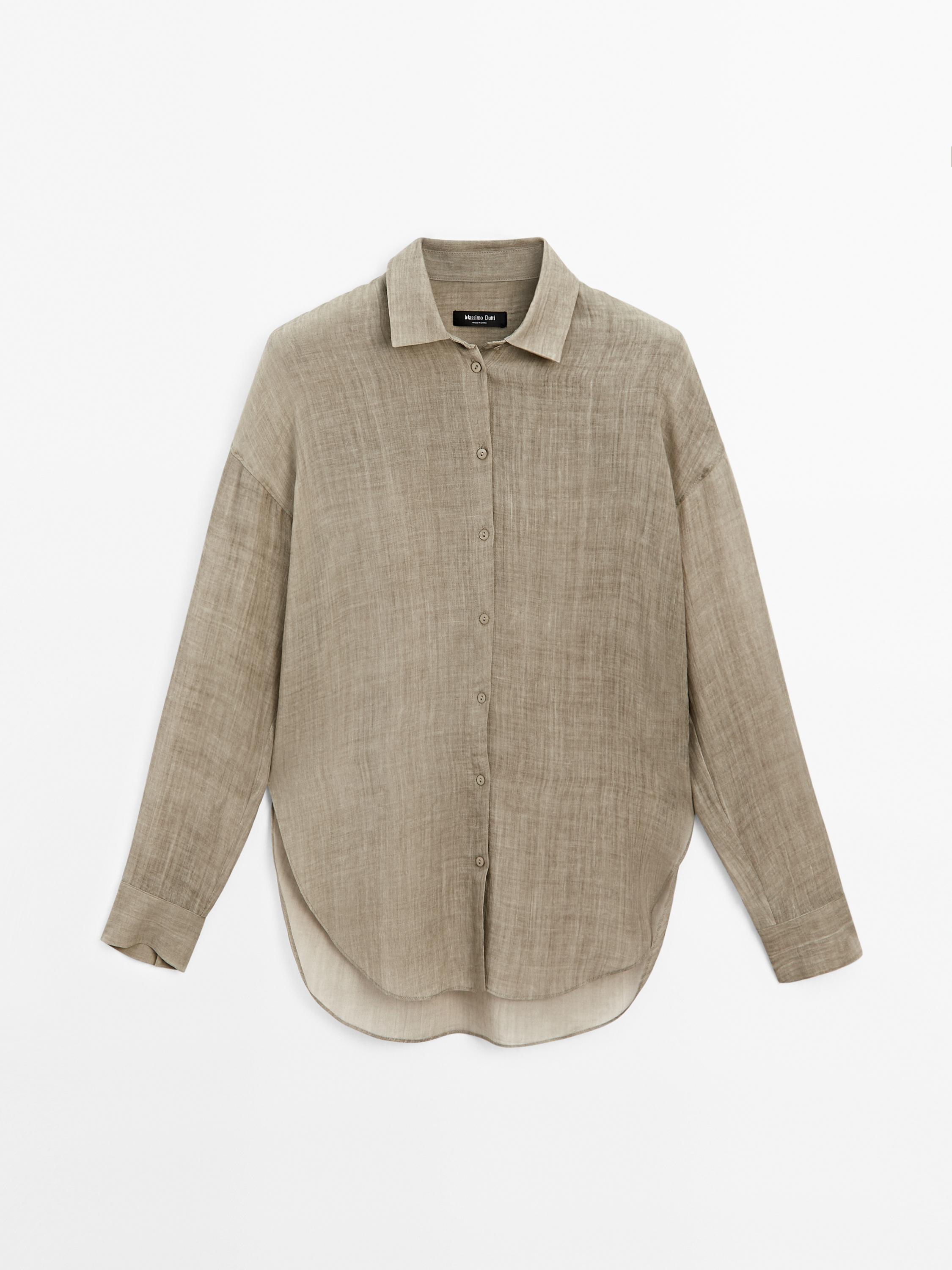 Flowing maltinto ramie blend shirt