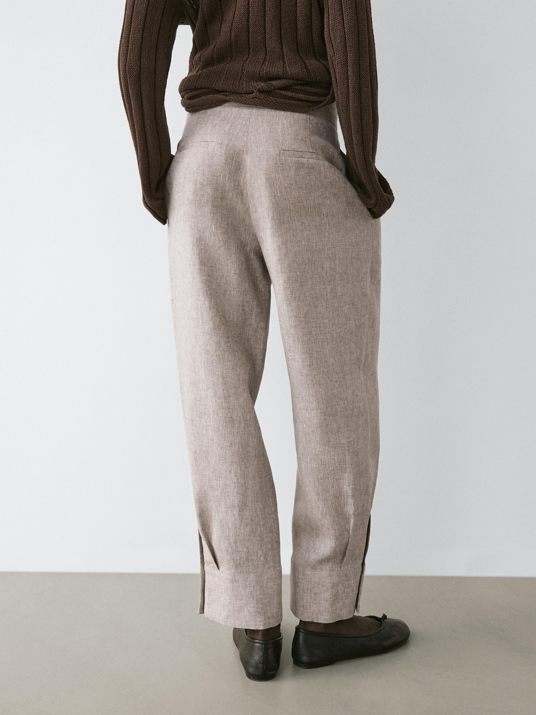 Suit trousers with buckle detail — BEIGE