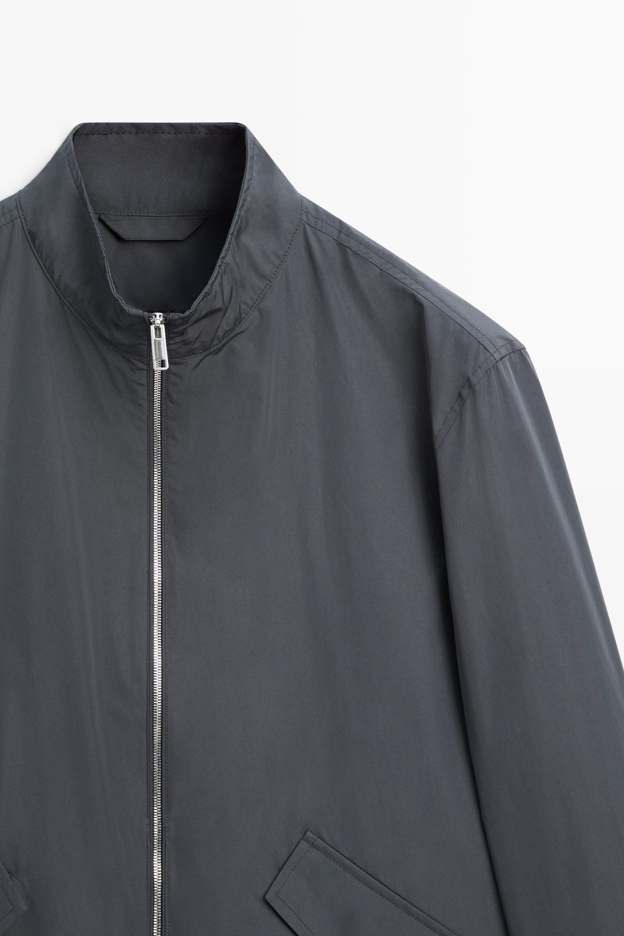 High neck jacket with pocket details — DARK GREY