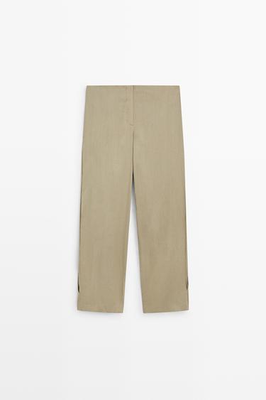 Flowing pleated pants - STUDIO — PALE KHAKI 2