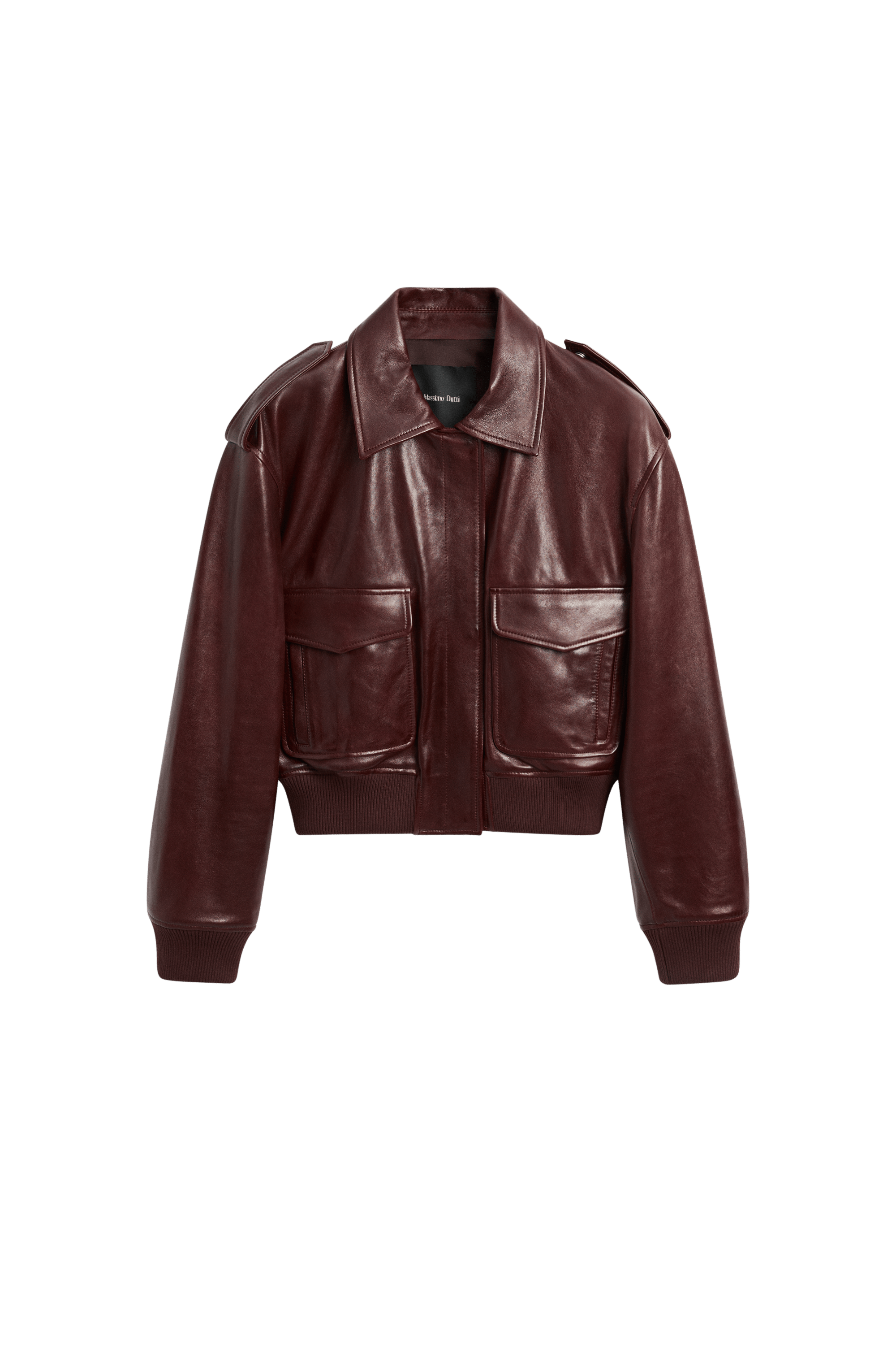 Massimo Dutti Napa deri cepli bomber ceket
