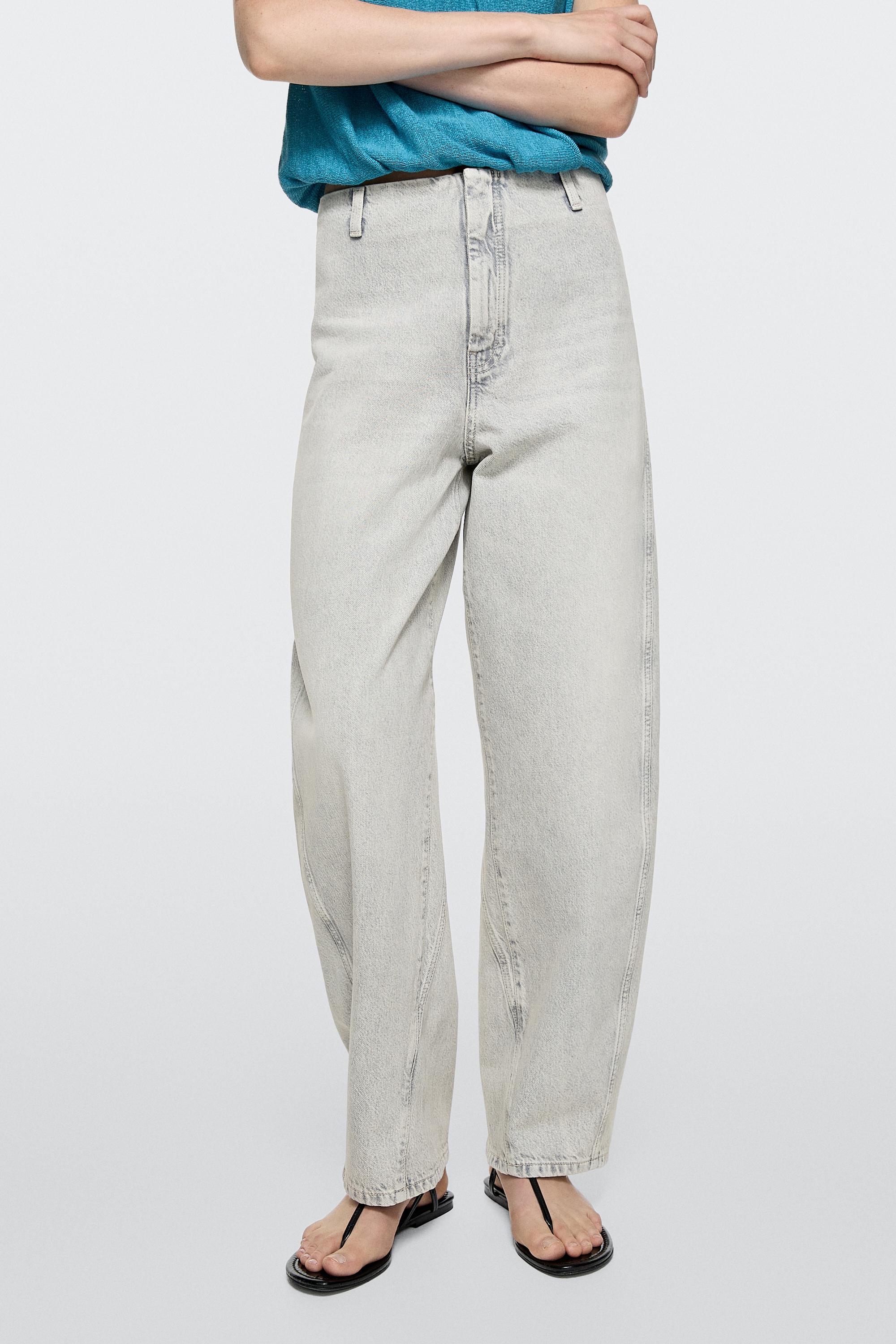 Barrel fit jeans with waist detail - LIMITED EDITION — PEARL GREY