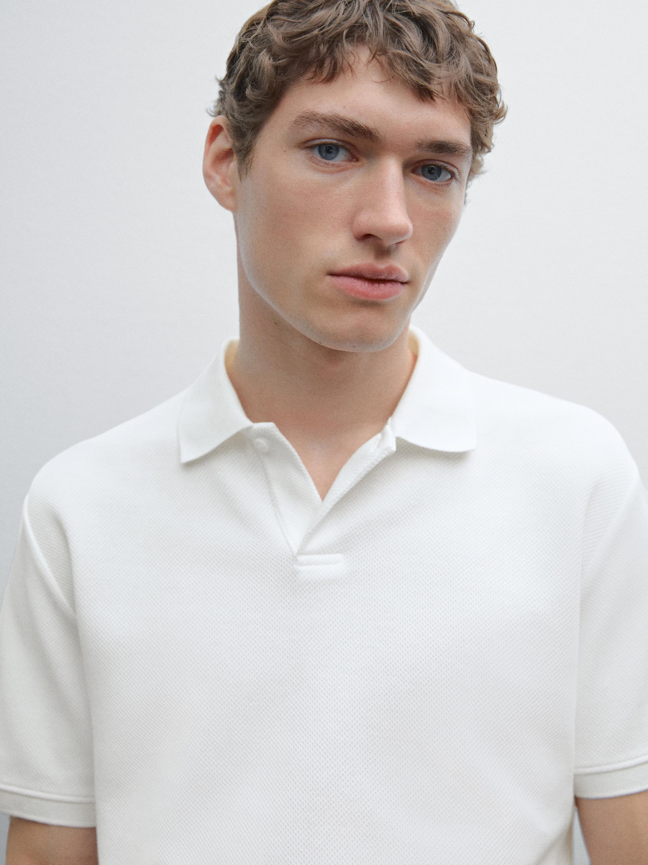 Polo manga corta micro estructura