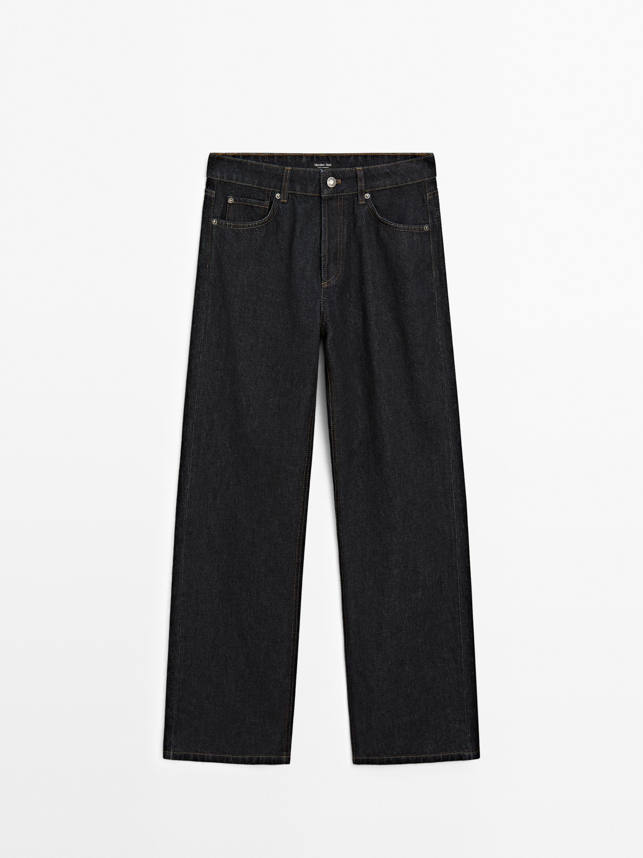 Mid-rise wide-leg jeans