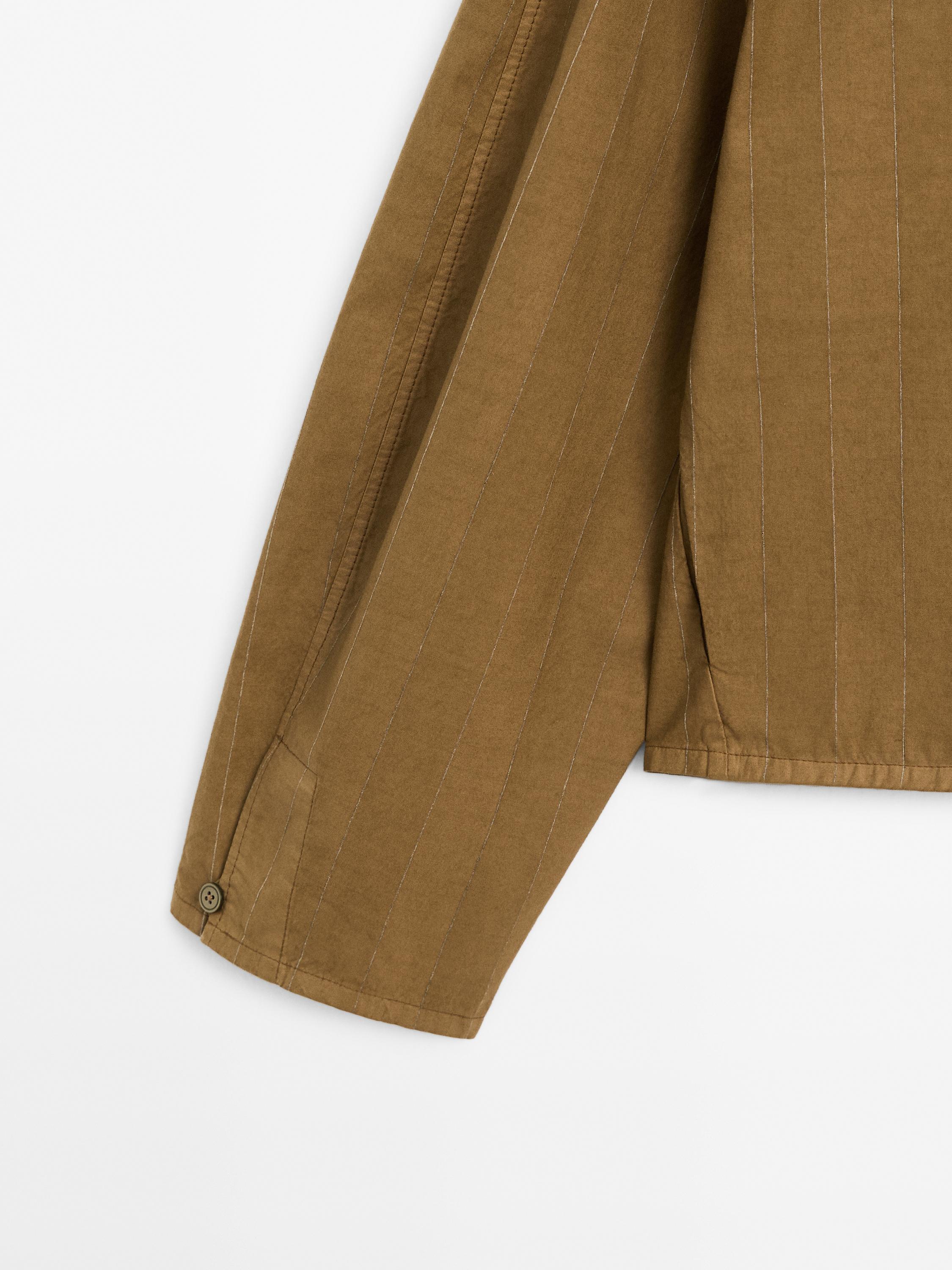 Striped jacket with button detail
