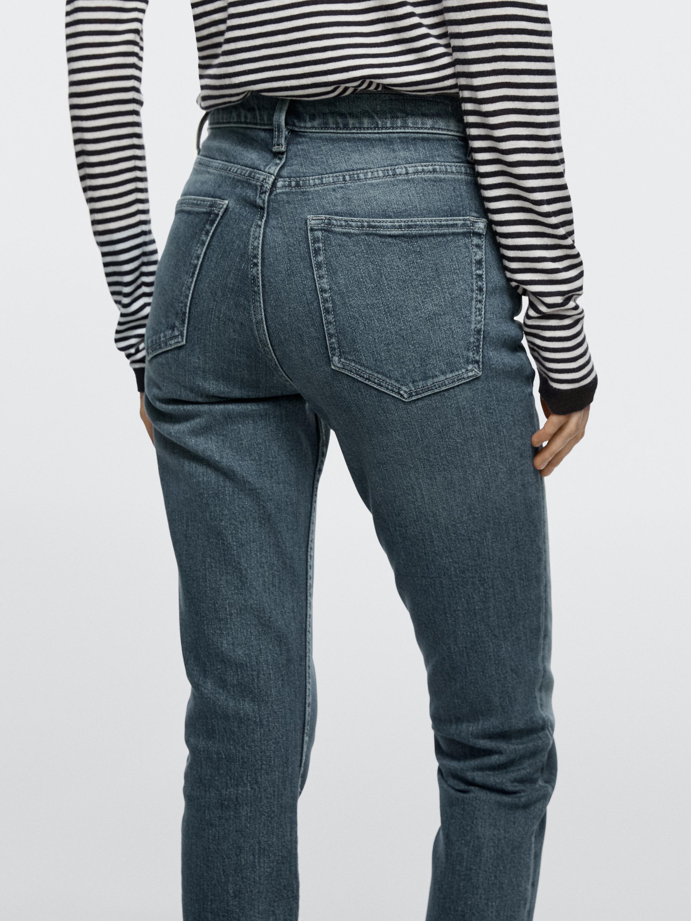 Mid-rise cropped slim fit jeans — Dark blue