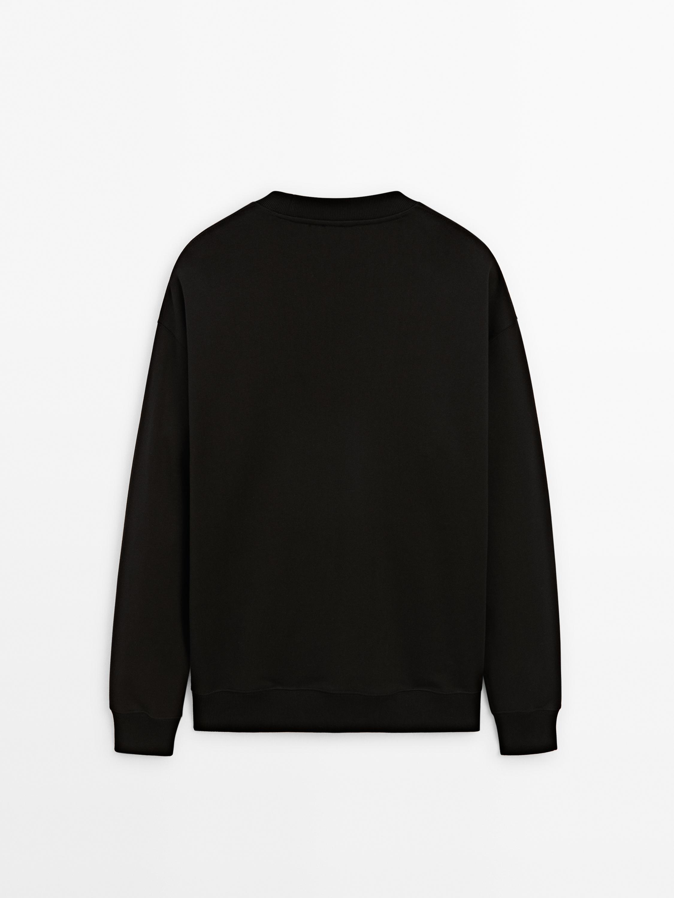 Crewneck sweatshirt with cotton
