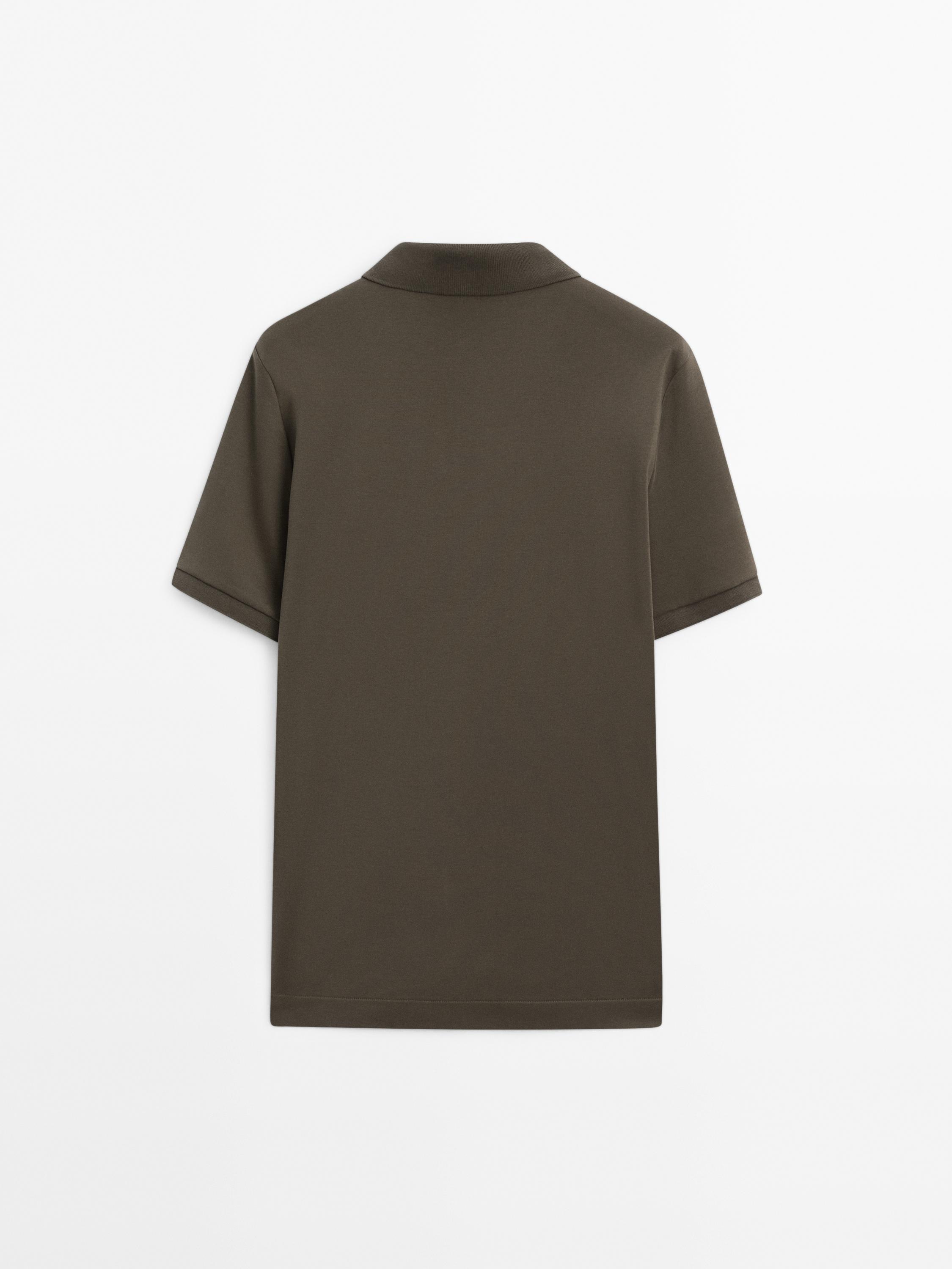 Cotton blend short sleeve polo shirt