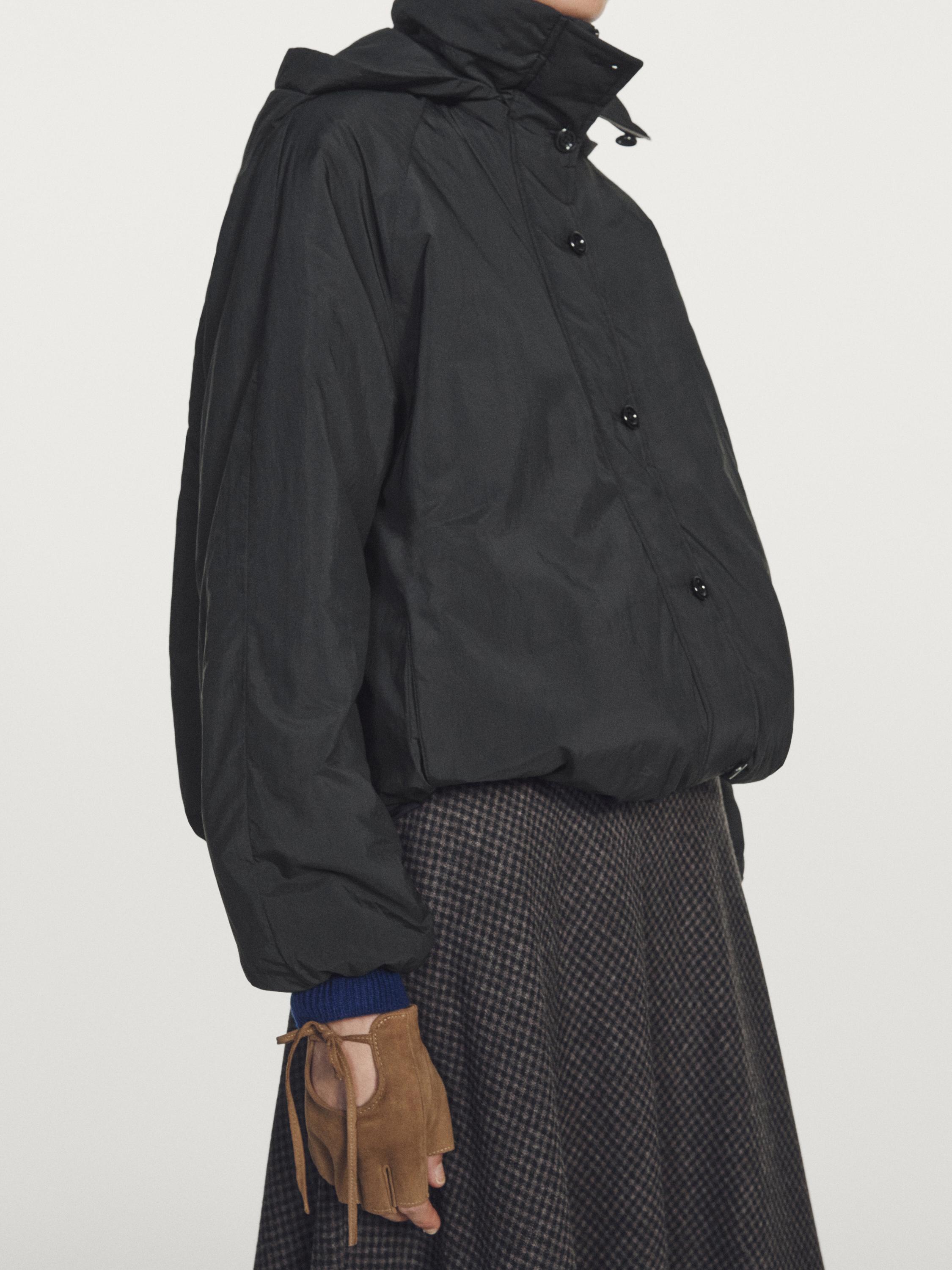 Water-repellent oversize padded parka with high neck