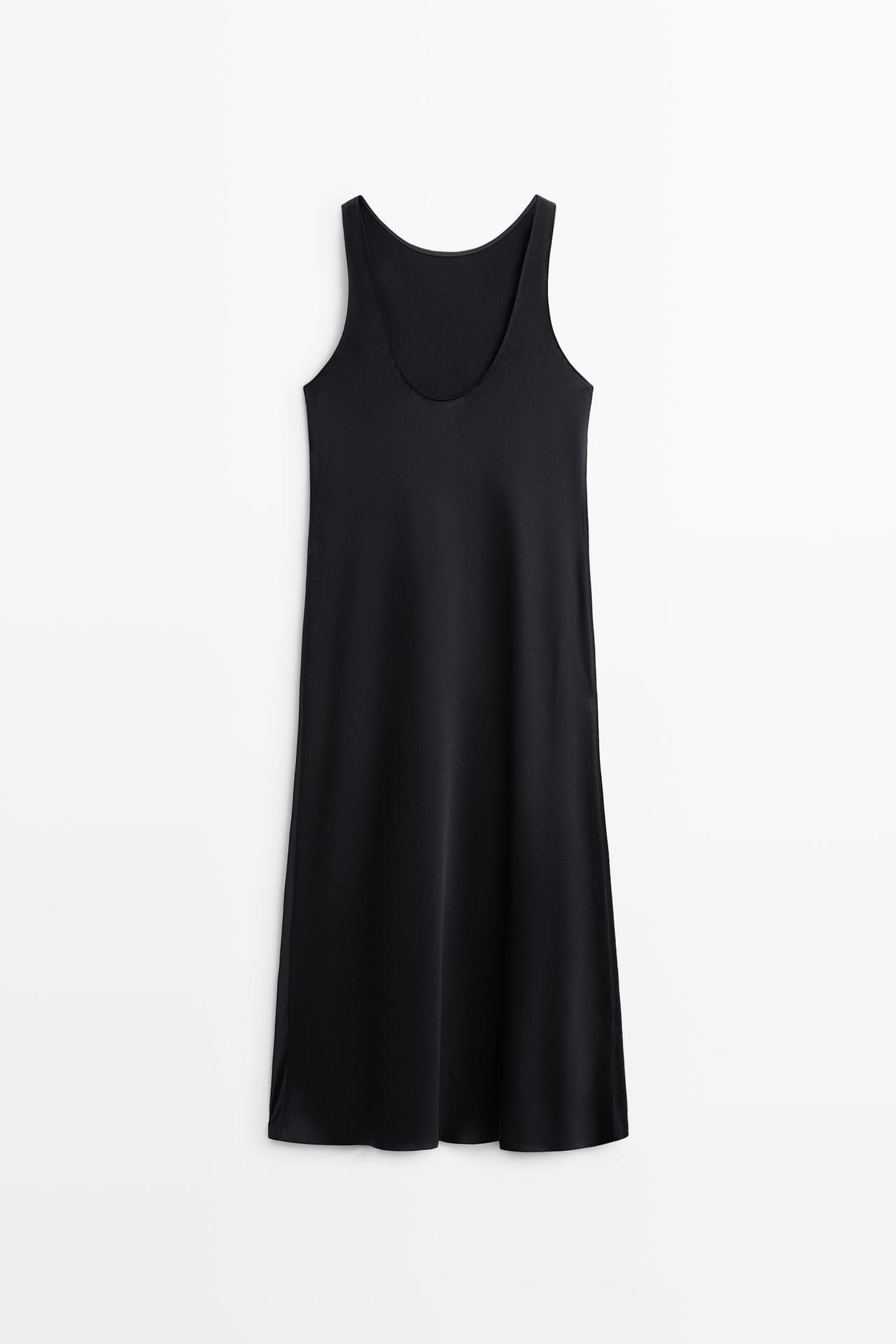 Satin midi dress — Blue