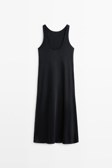 Satin midi dress — Blue 6