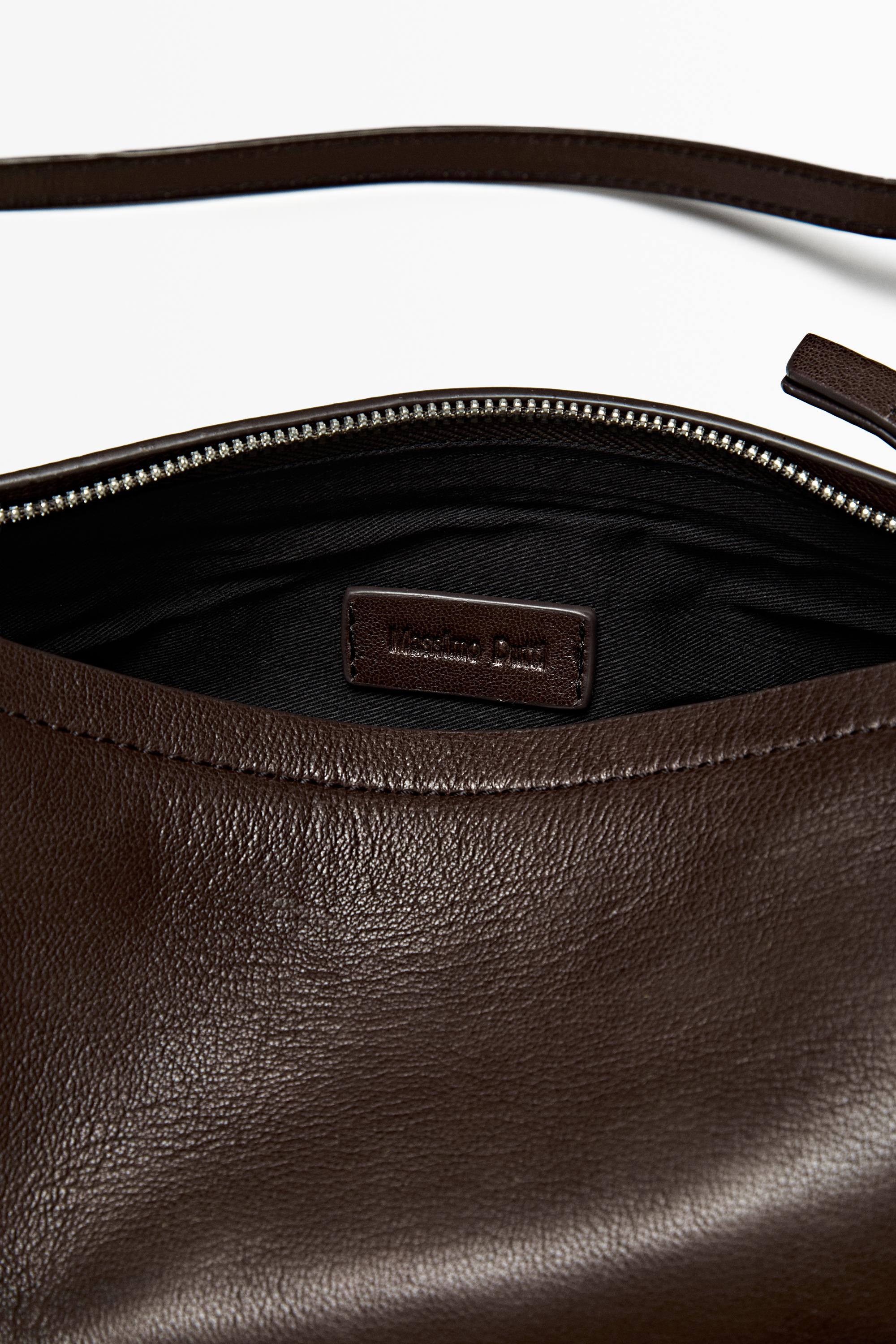 Nappa leather crossbody bag — BROWN