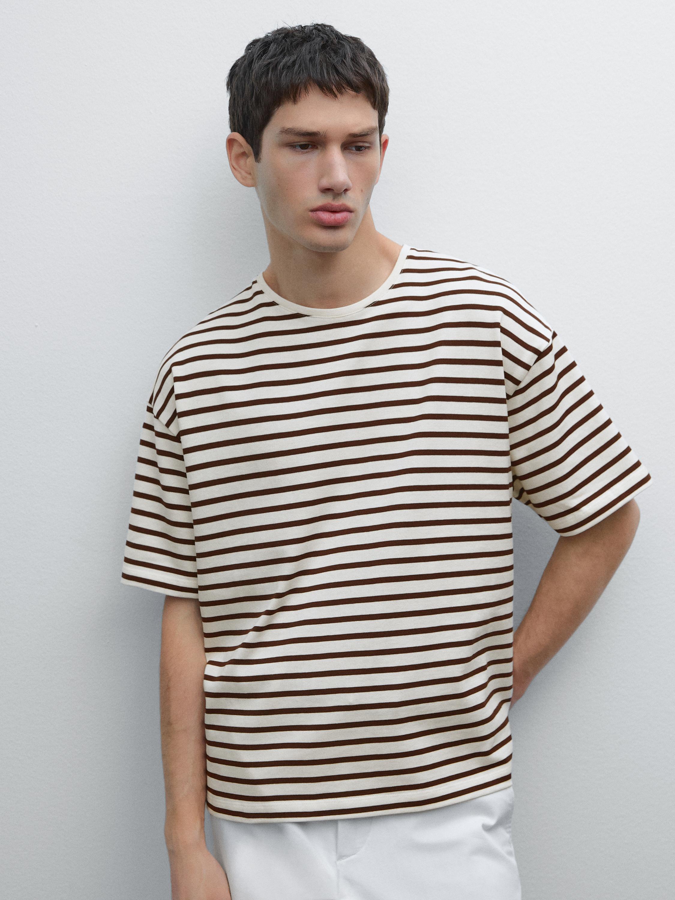 Striped 100% cotton T-shirt