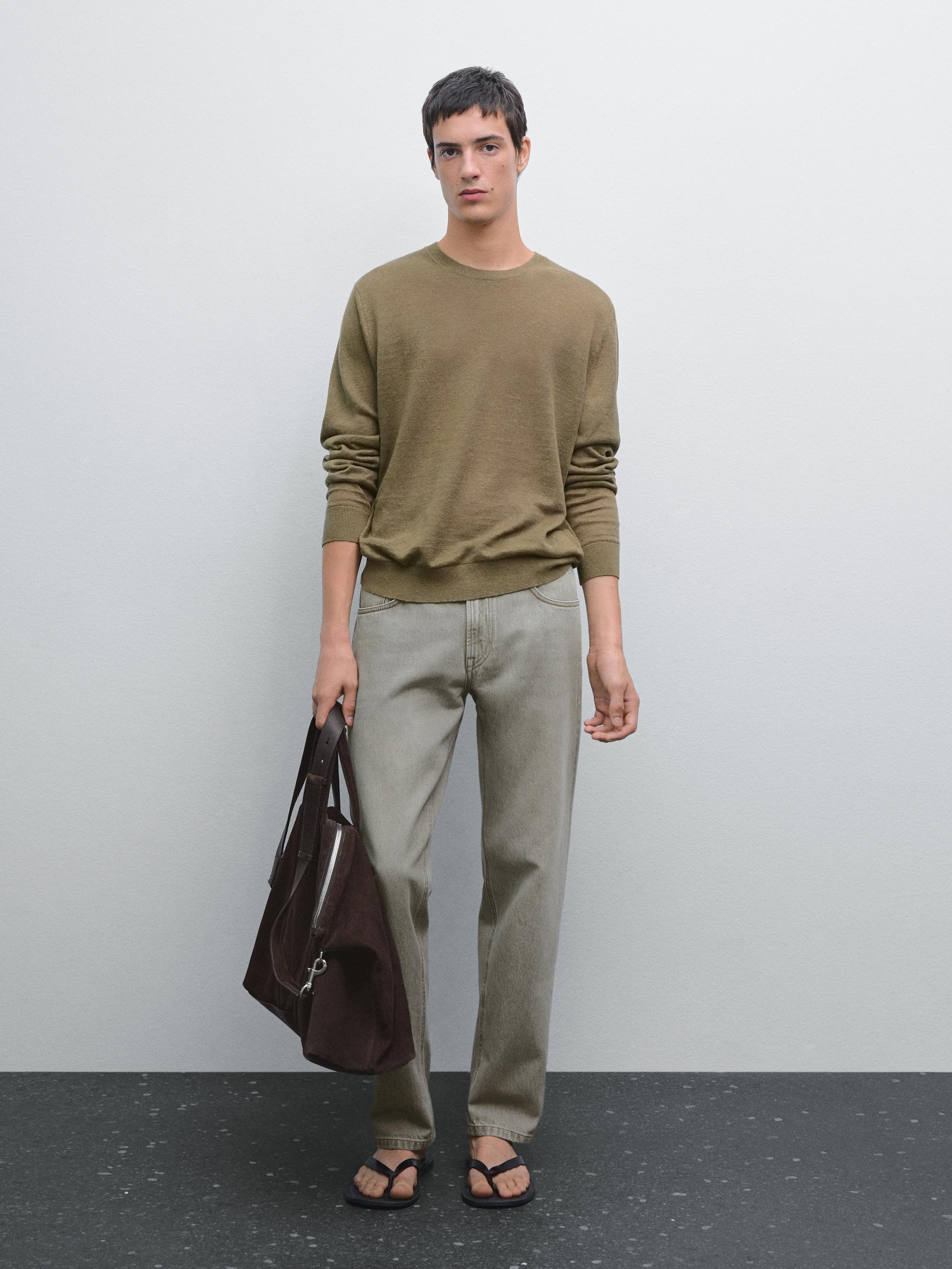 Πλεκτό πουλόβερ από 100% λινό