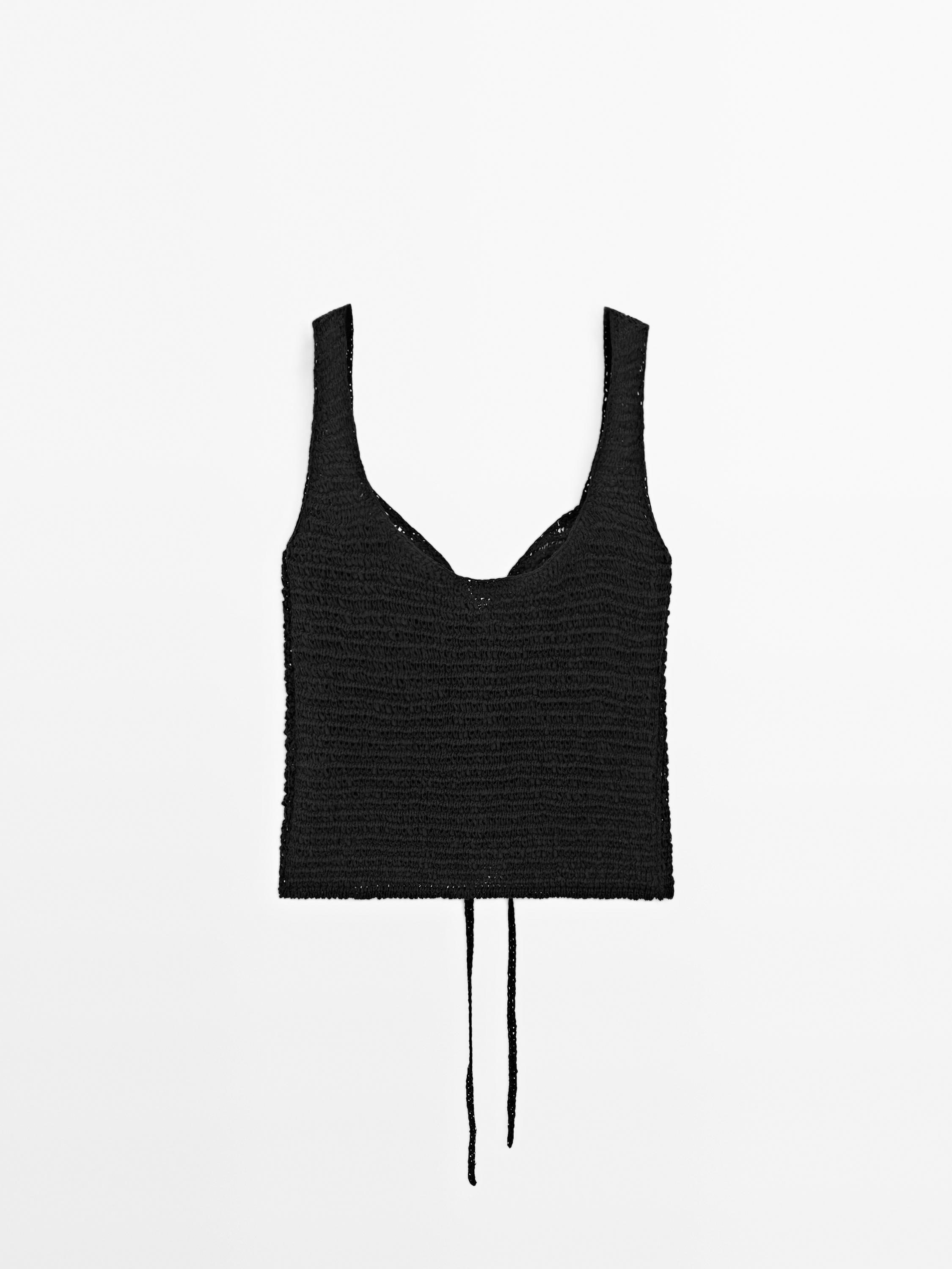 Crochet knit corset top
