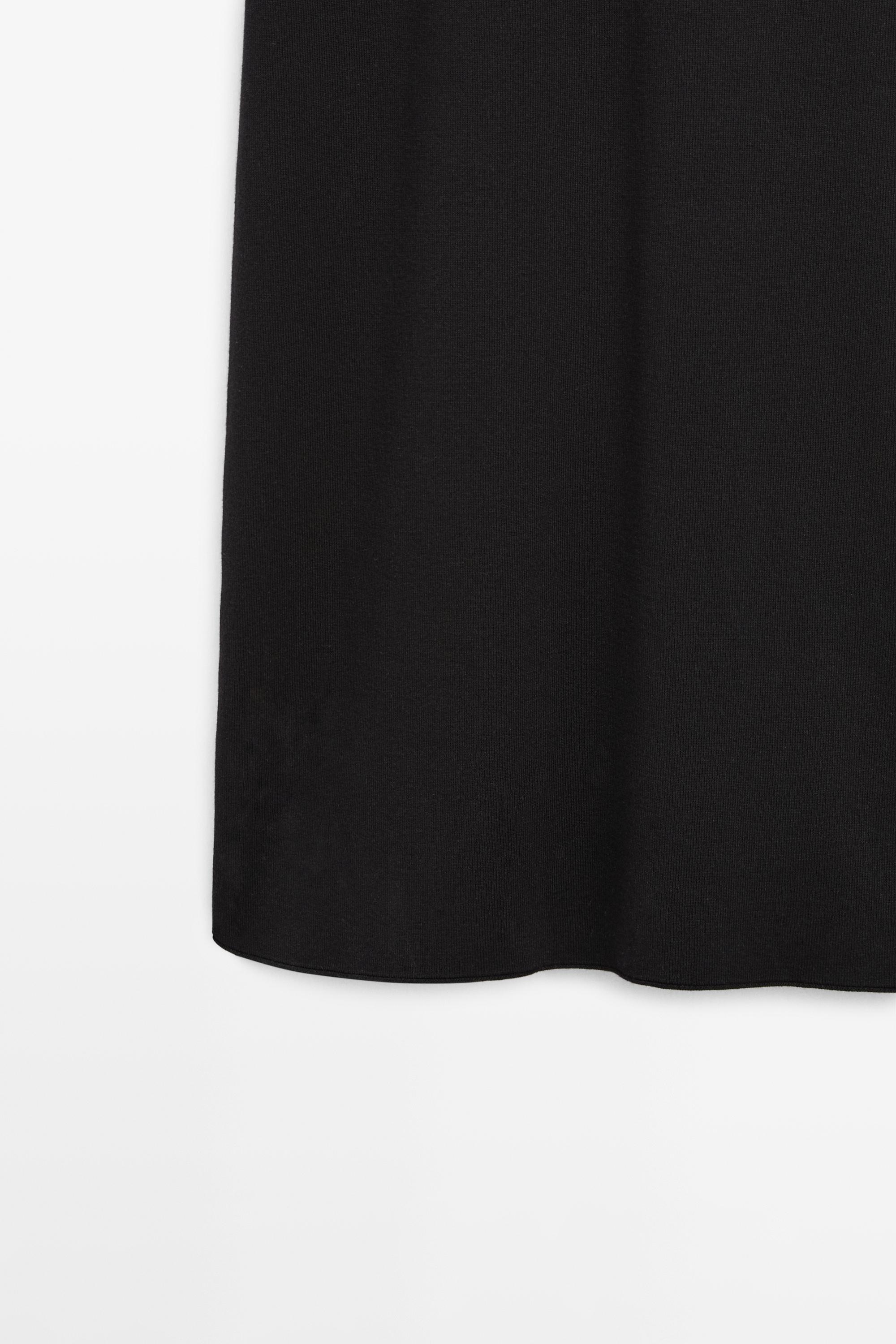 Midi dress with sleeve detail — BLACK