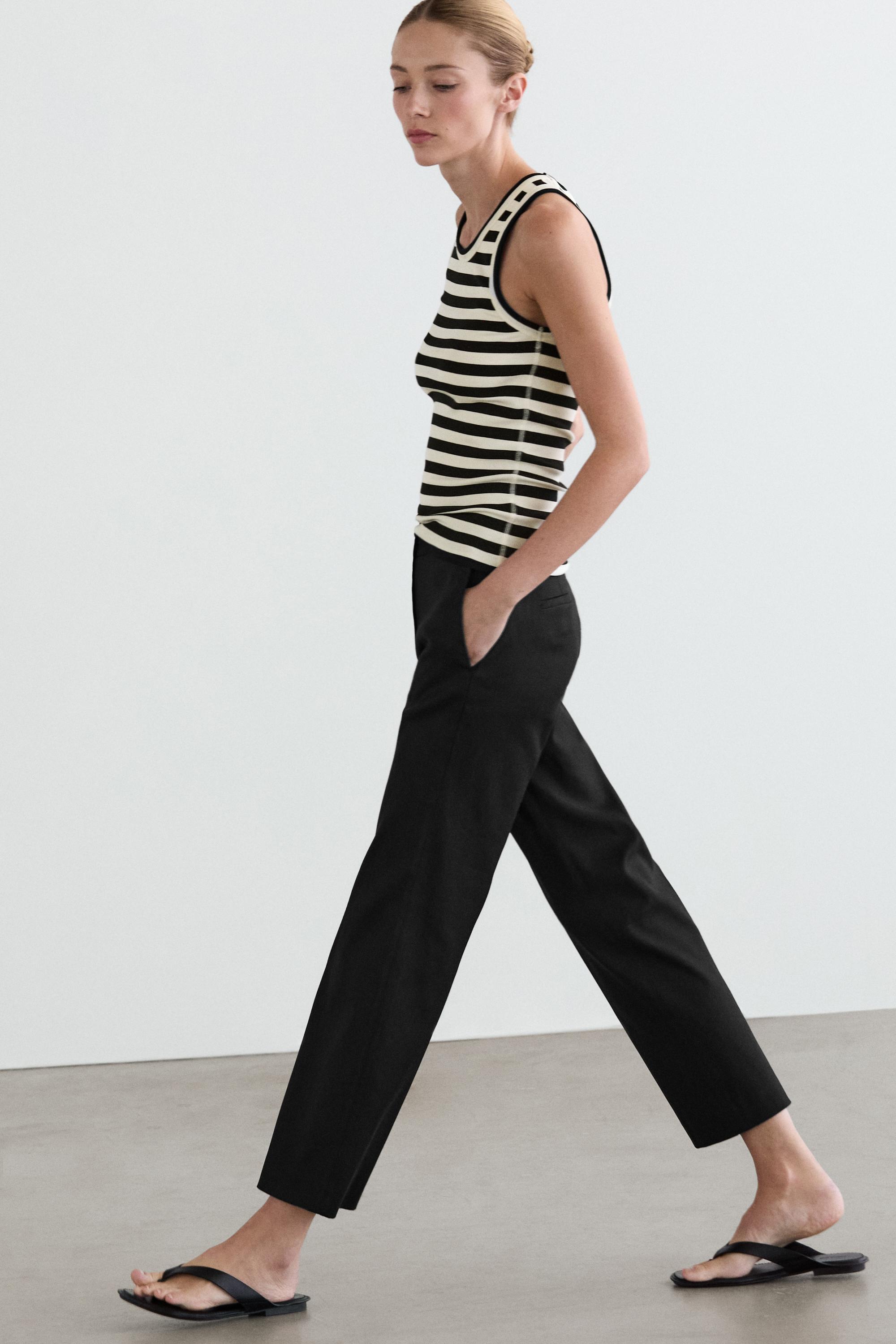 pantalon droit  en lin